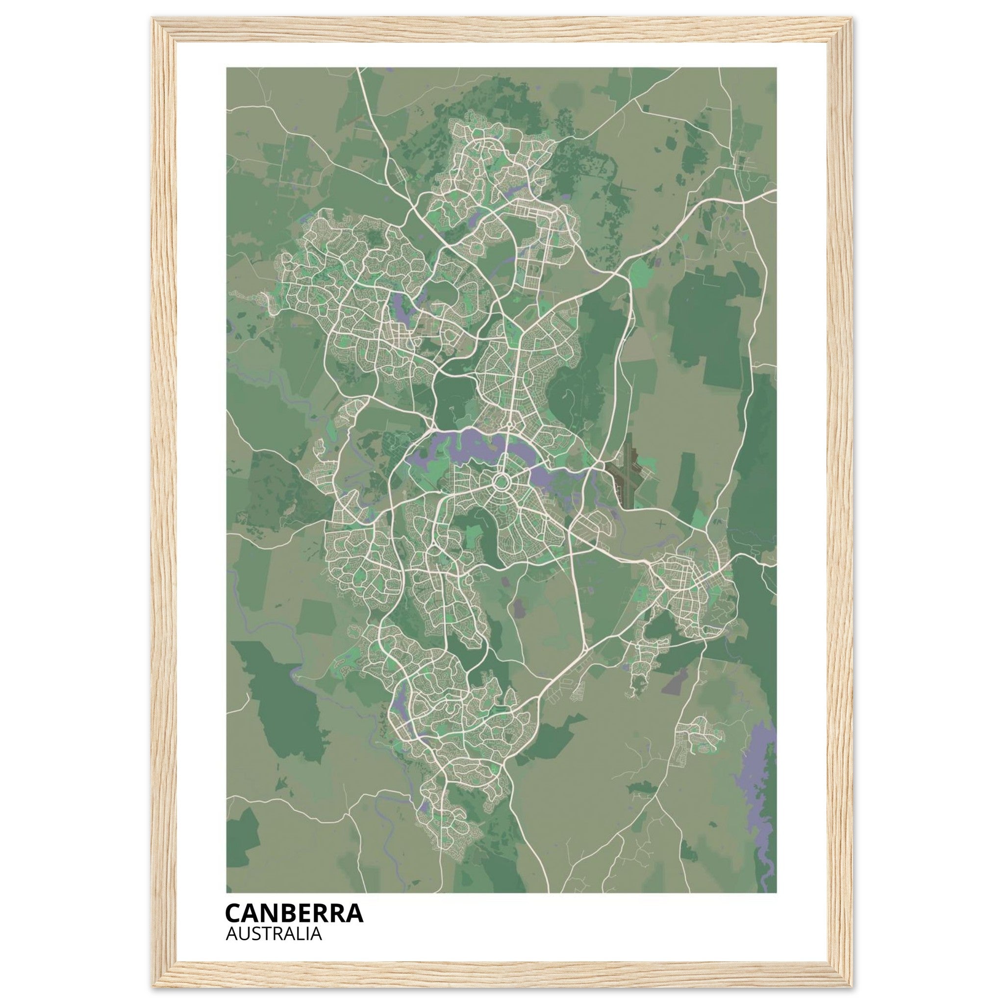 Canberra Australia City Map Poster | Custom Map Art Print - Ink And Atlas