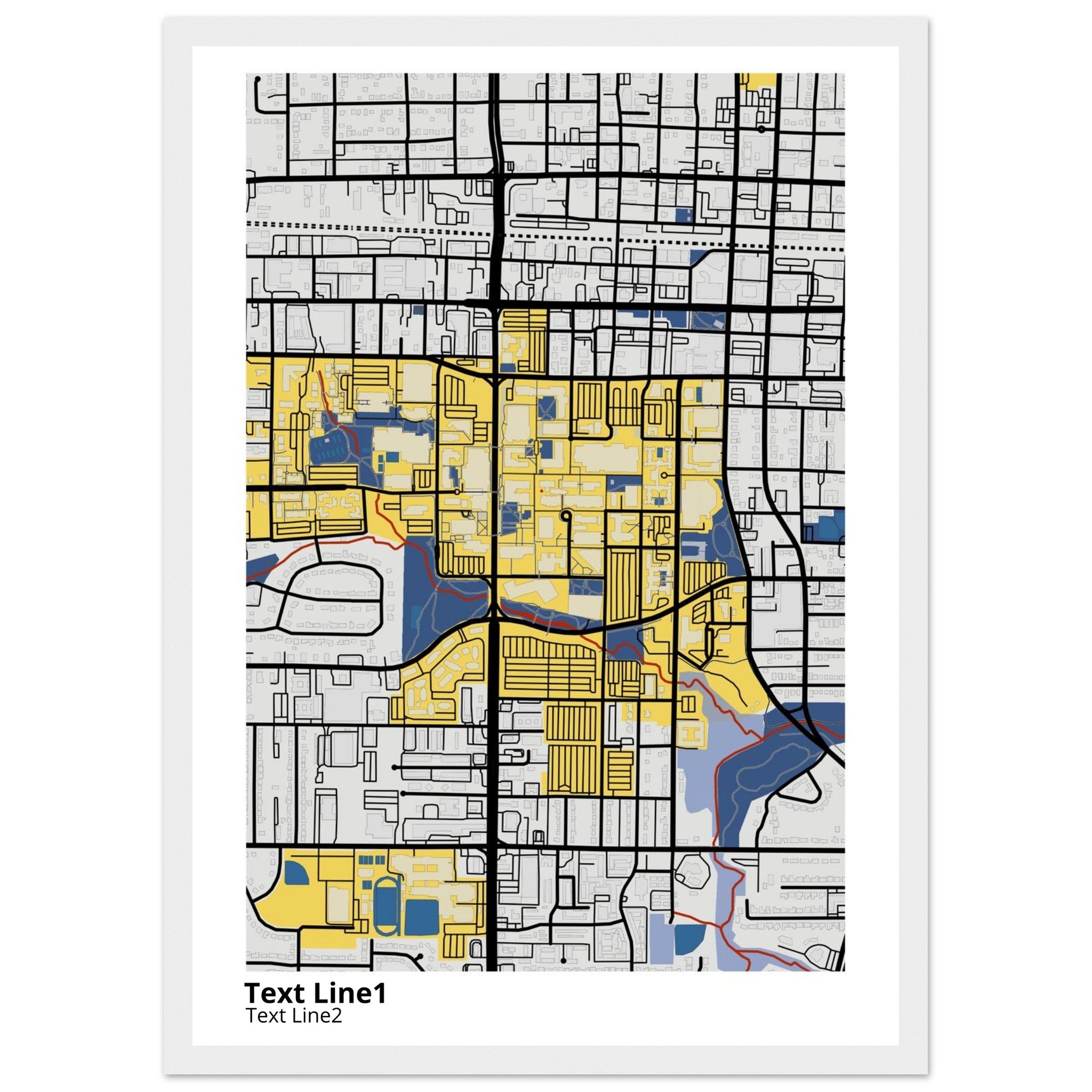 The University of Texas Arlington Campus Map Poster | Graduation Gift - Ink And Atlas