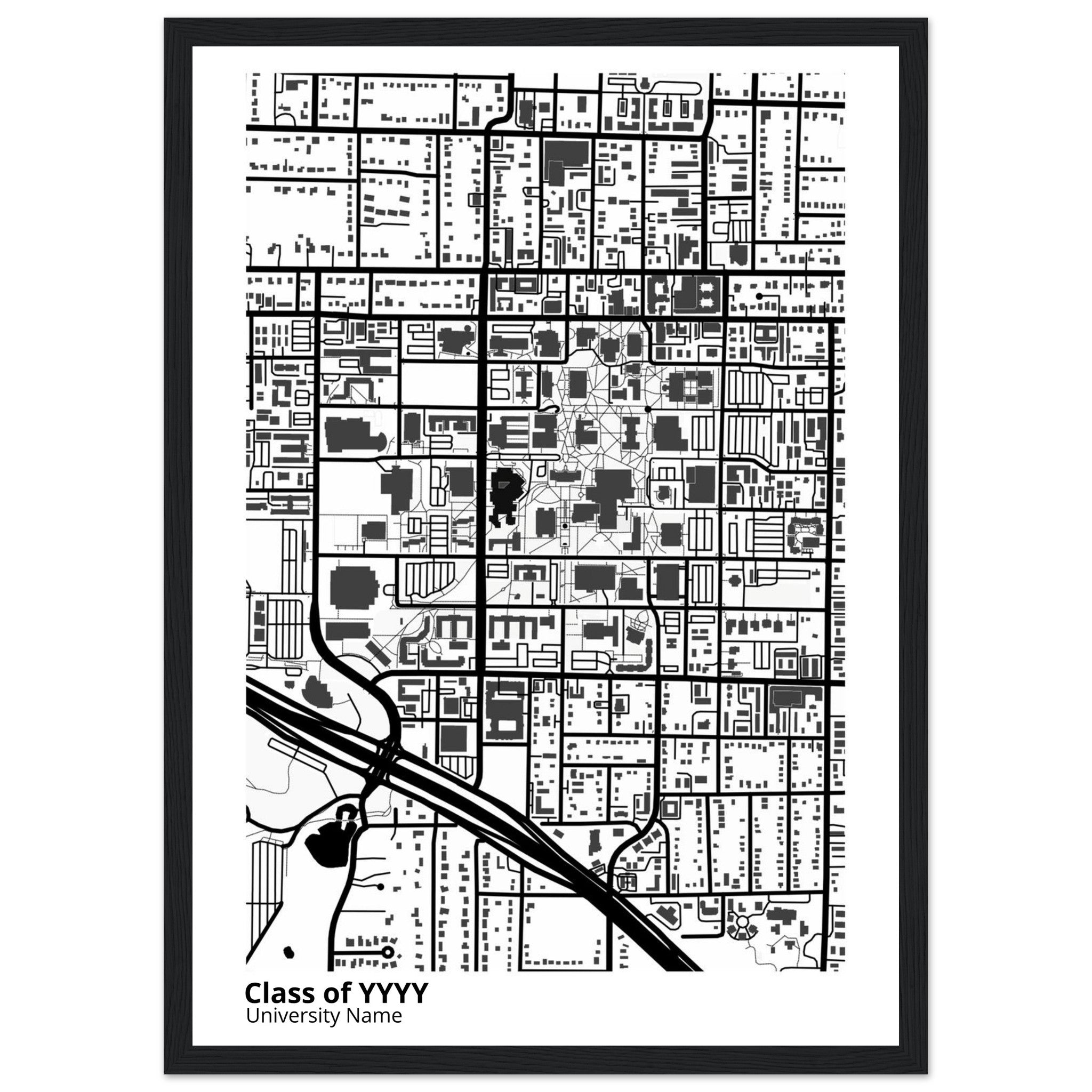 custom modern campus map print