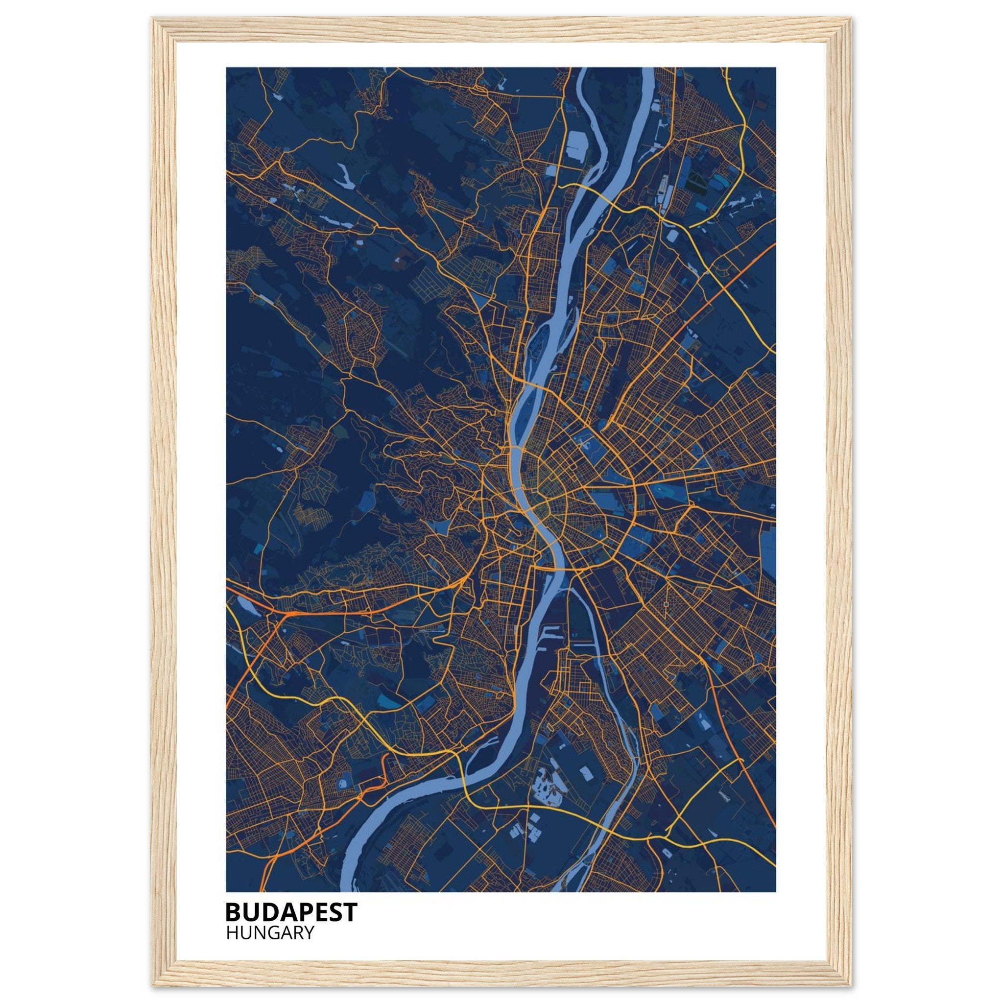 Budapest Hungary City Map Poster | Custom Map Art Print - Ink And Atlas