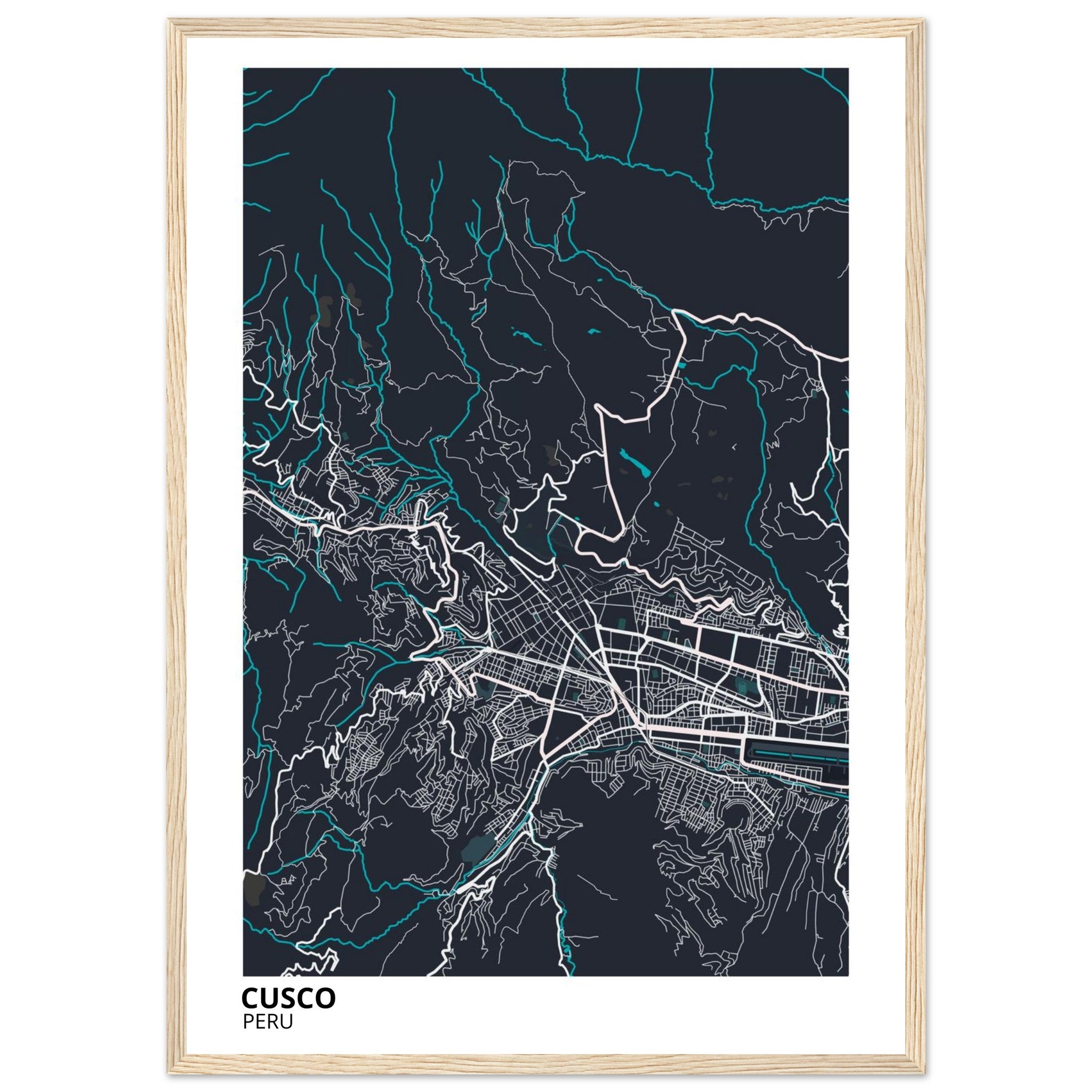 Cusco Peru City Map Poster | Custom Map Art Print - Ink And Atlas