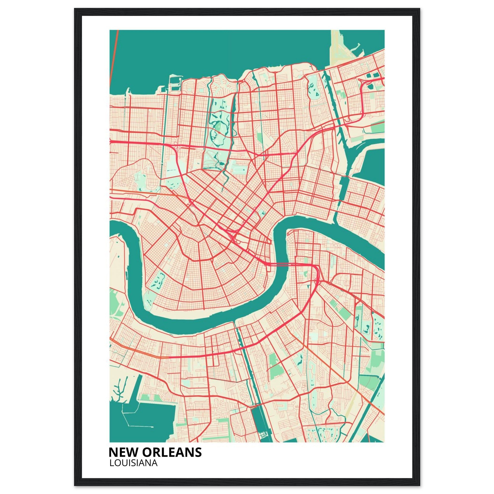 new orleans map poster print