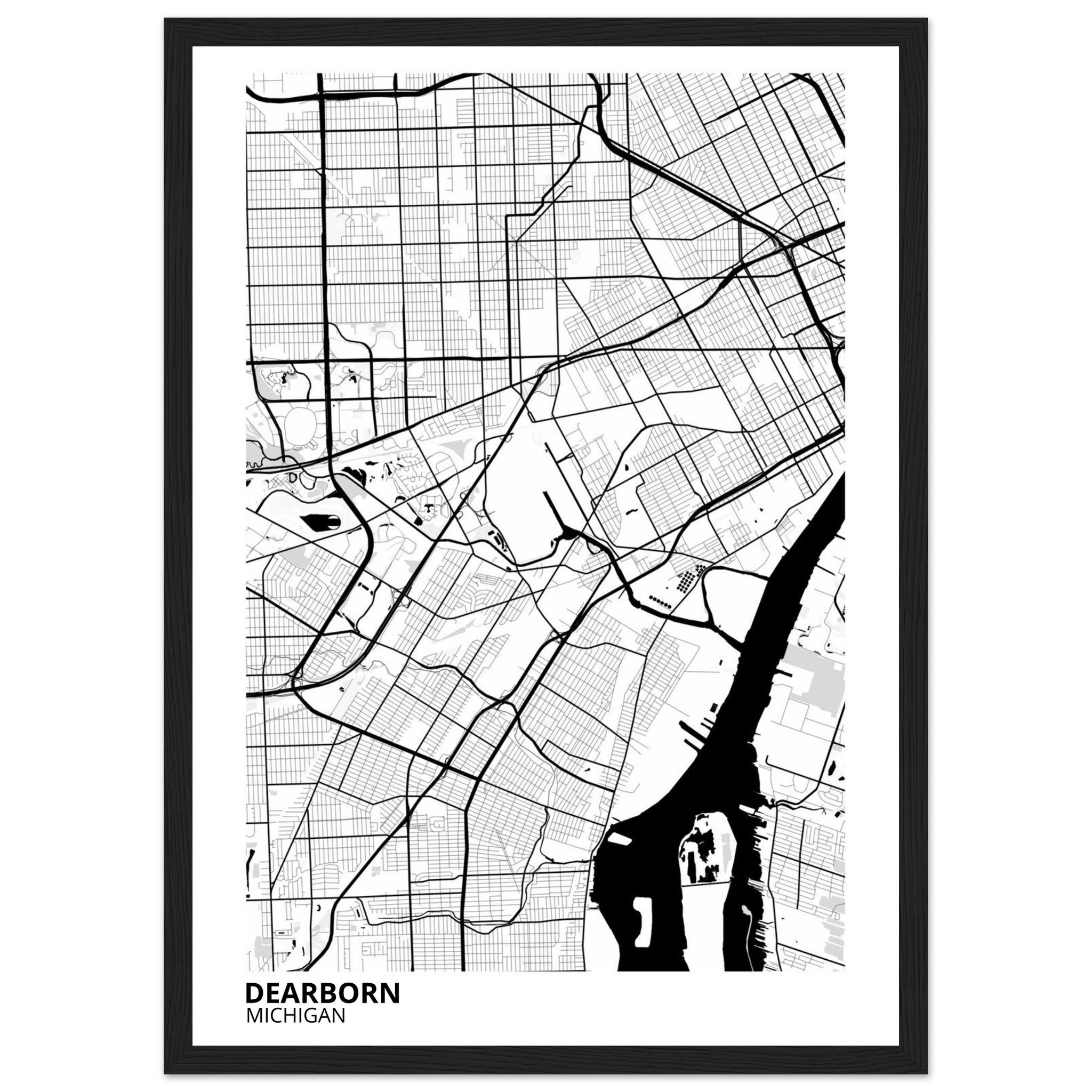 Dearborn Michigan City Map Poster | Custom Map Art Print - Ink And Atlas