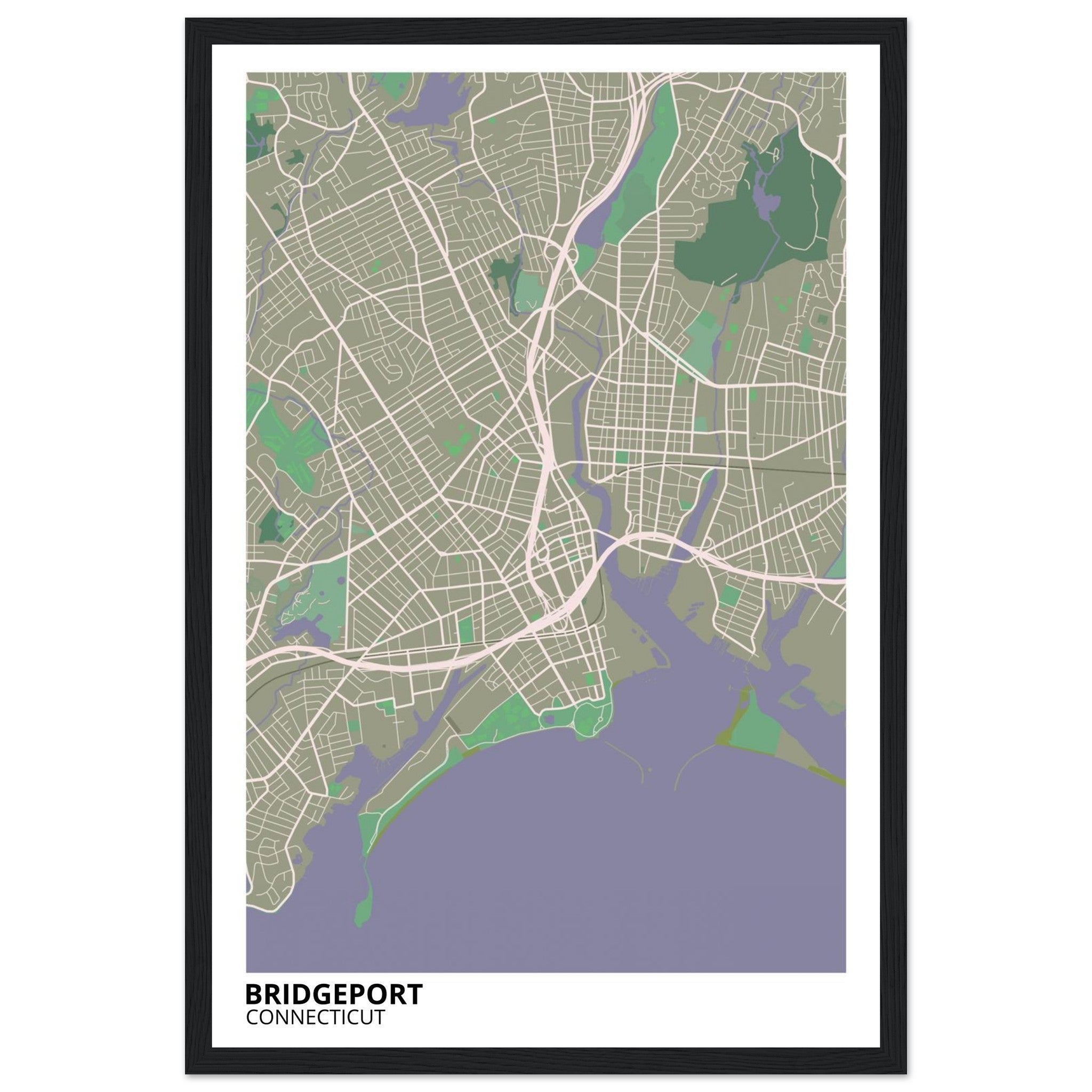 bridgeport map poster print
