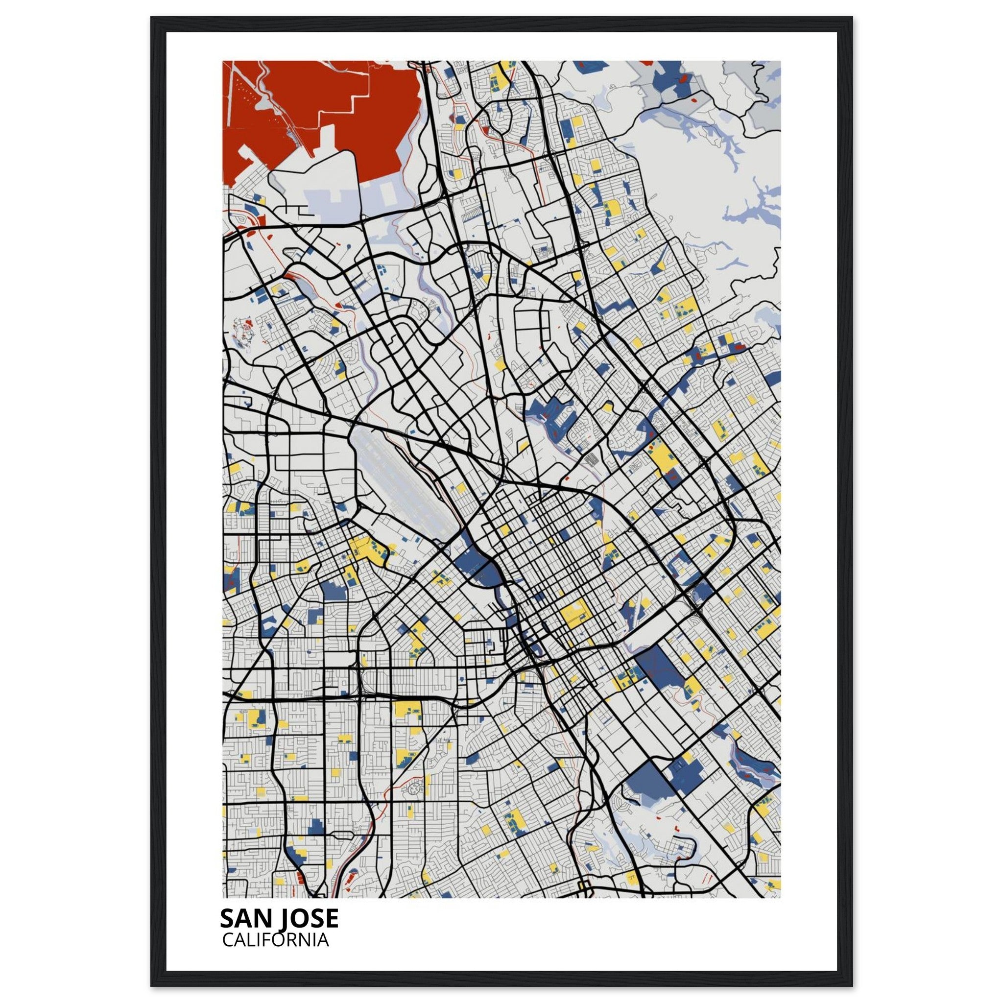 san jose map poster print