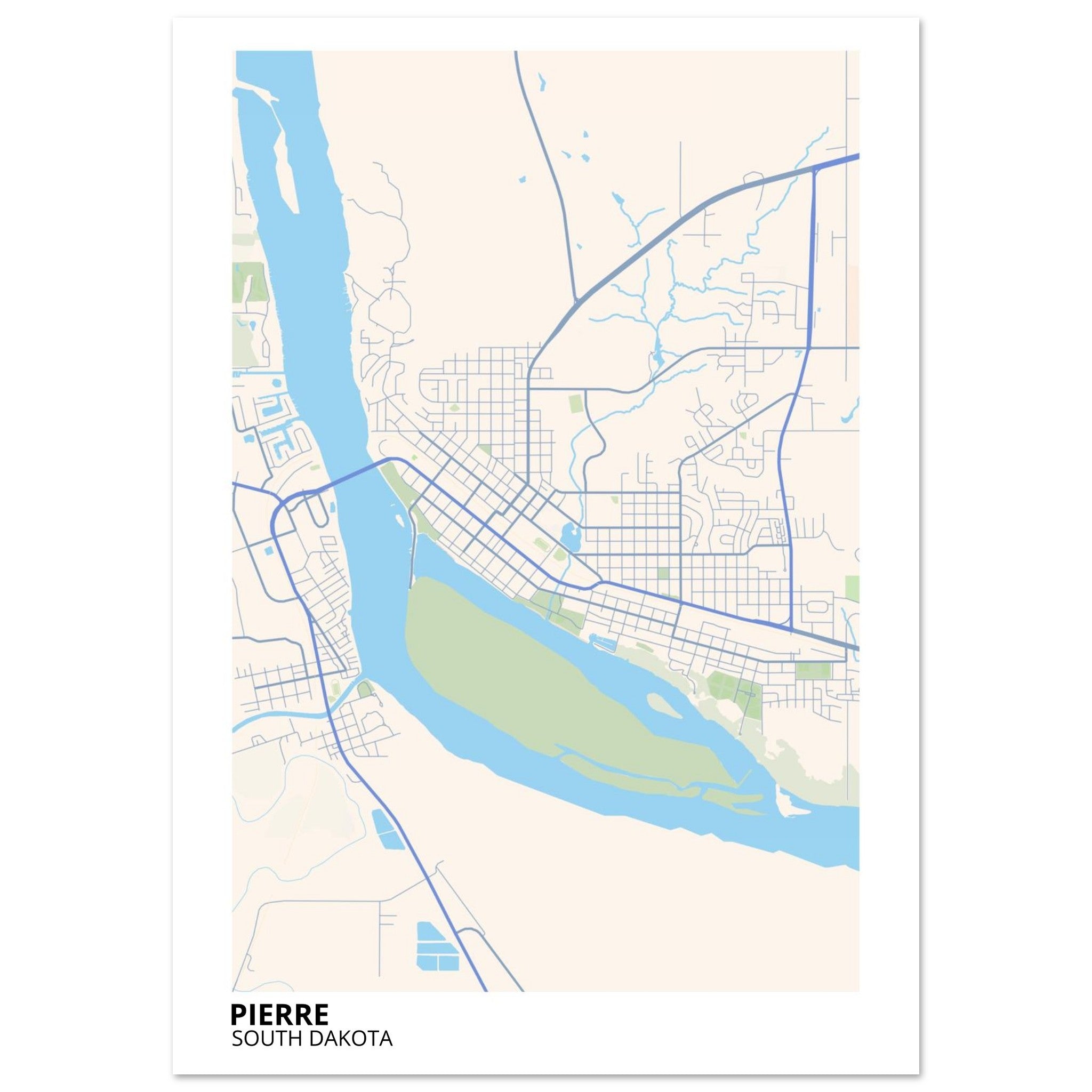 pierre map poster print
