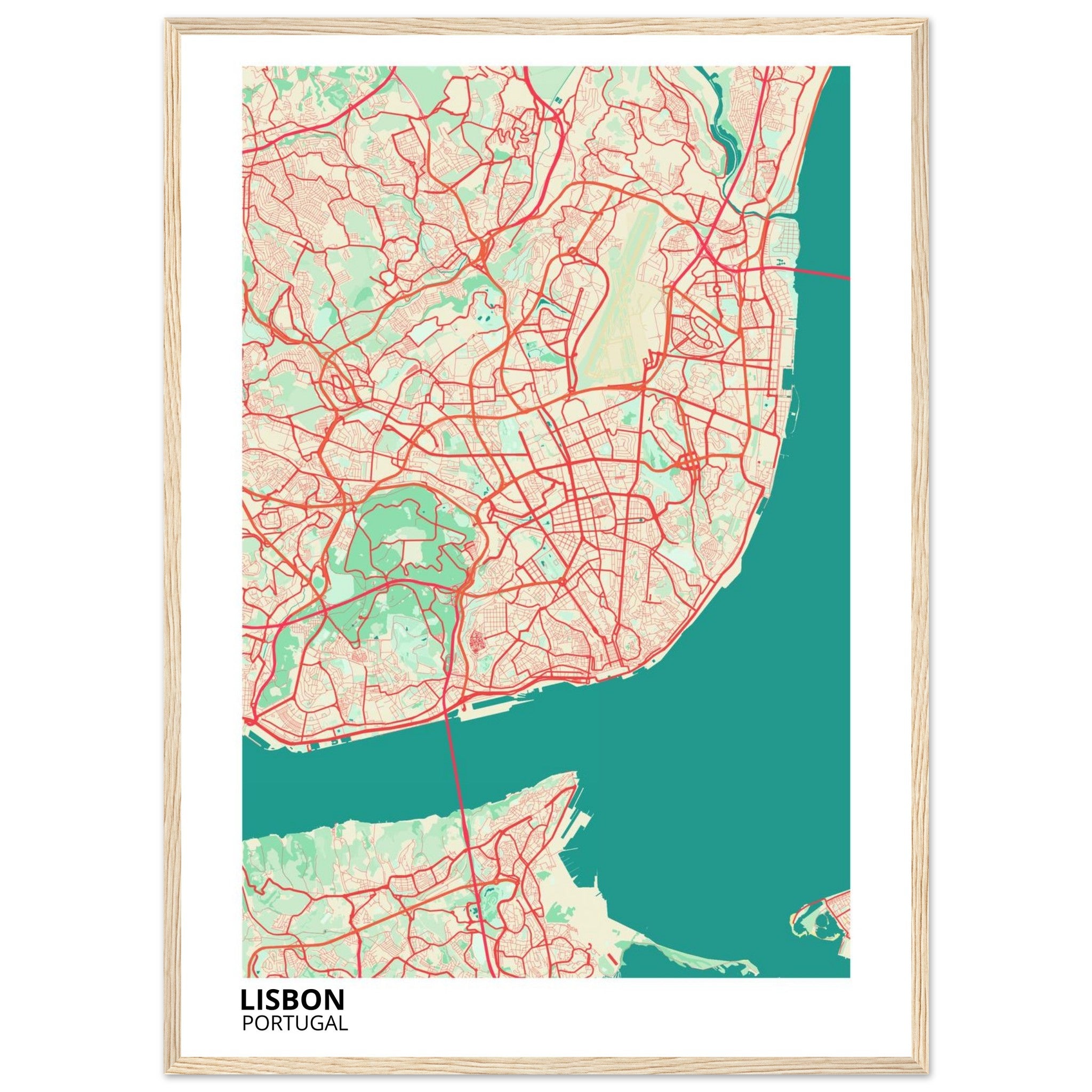 Lisbon Portugal City Map Poster | Custom Map Art Print - Ink And Atlas
