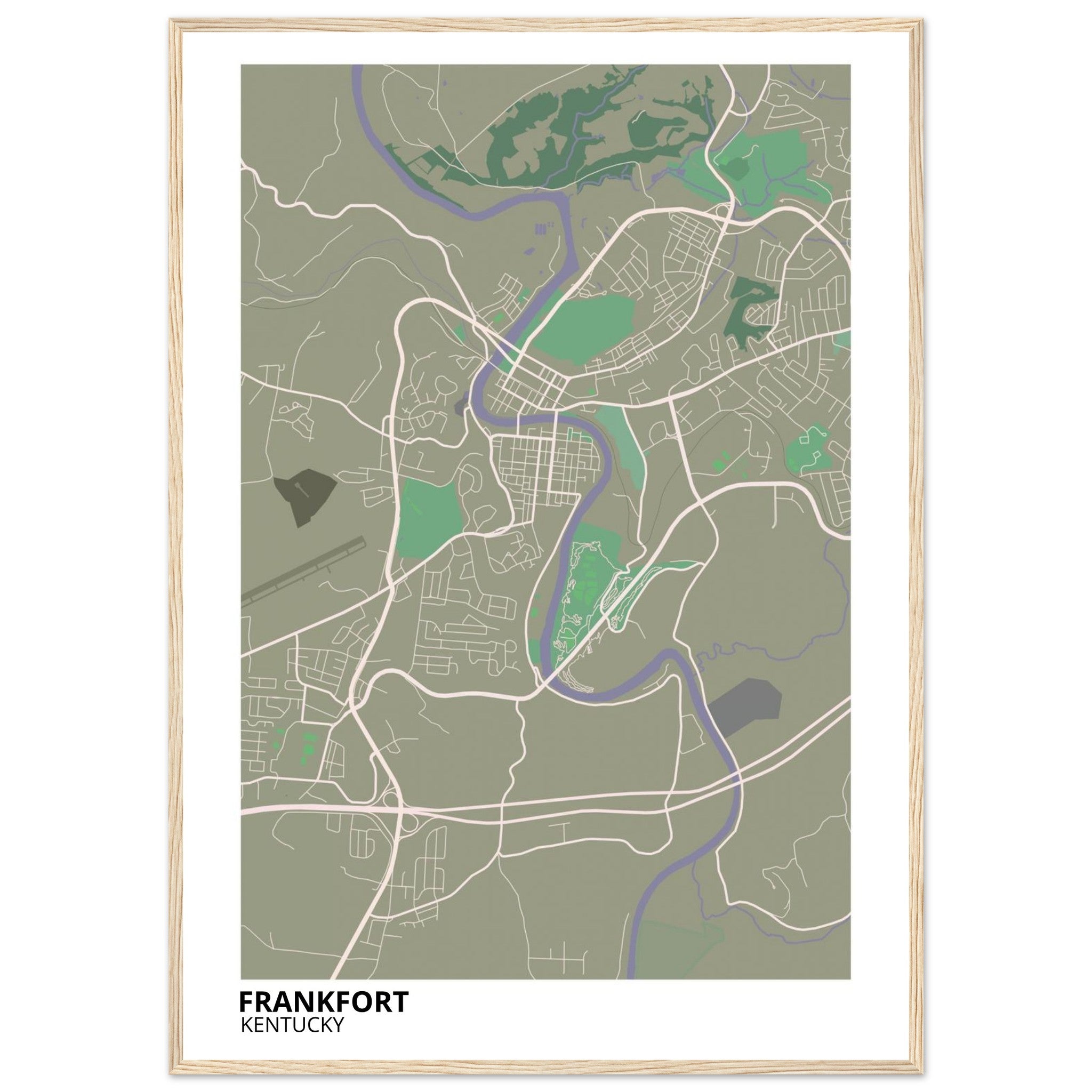 frankfort map poster print