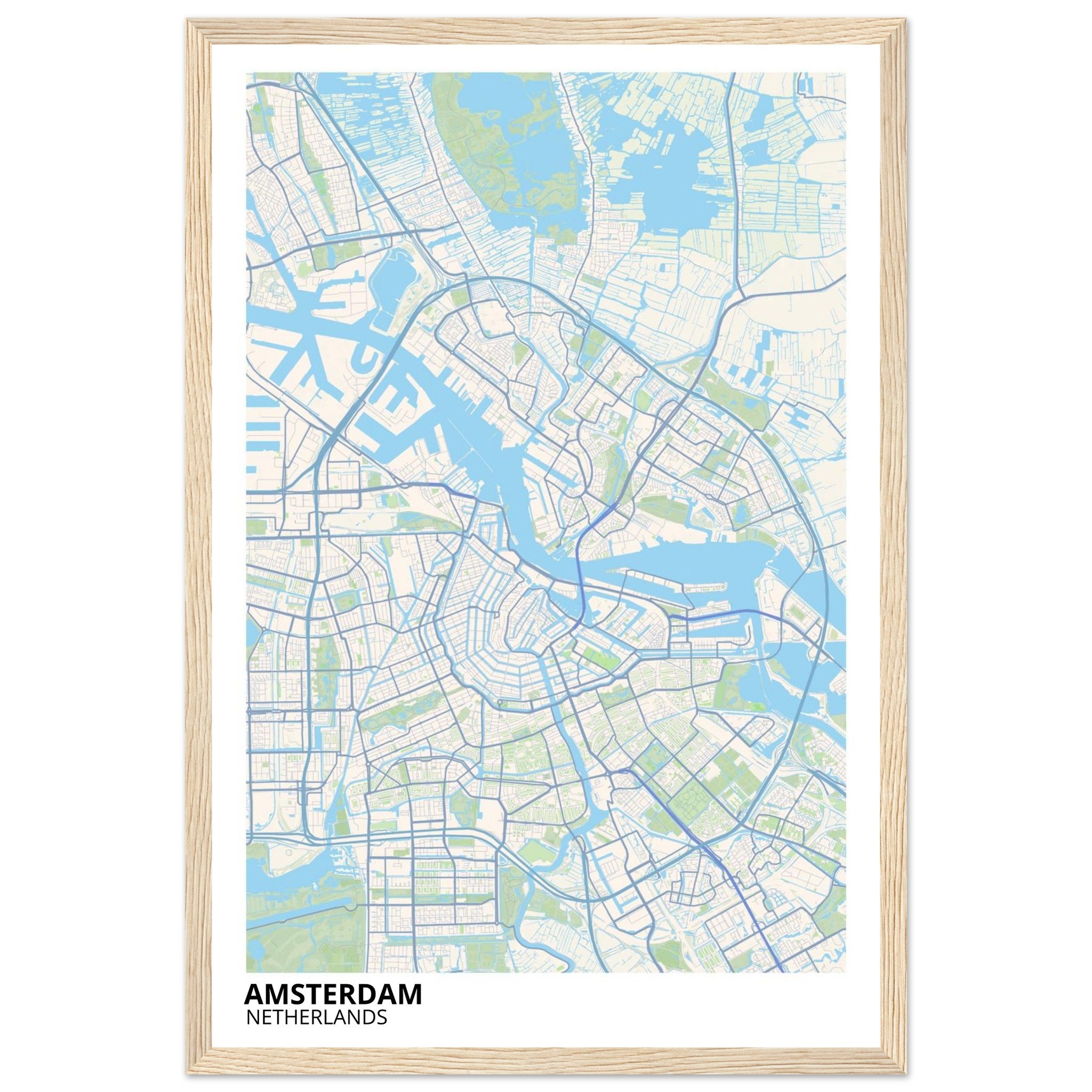 Amsterdam Netherlands City Map Poster | Custom Map Art Print - Ink And Atlas