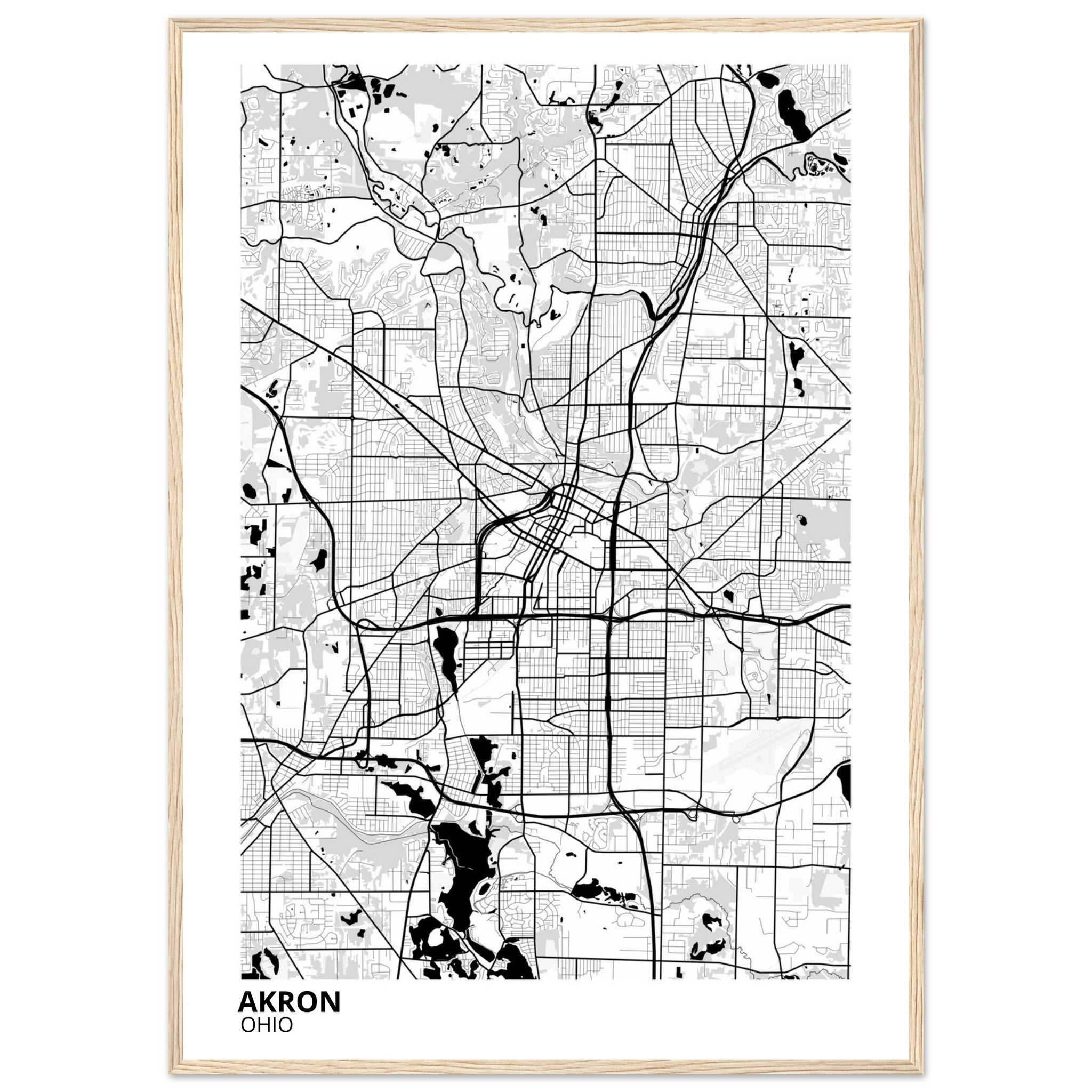 akron map poster print
