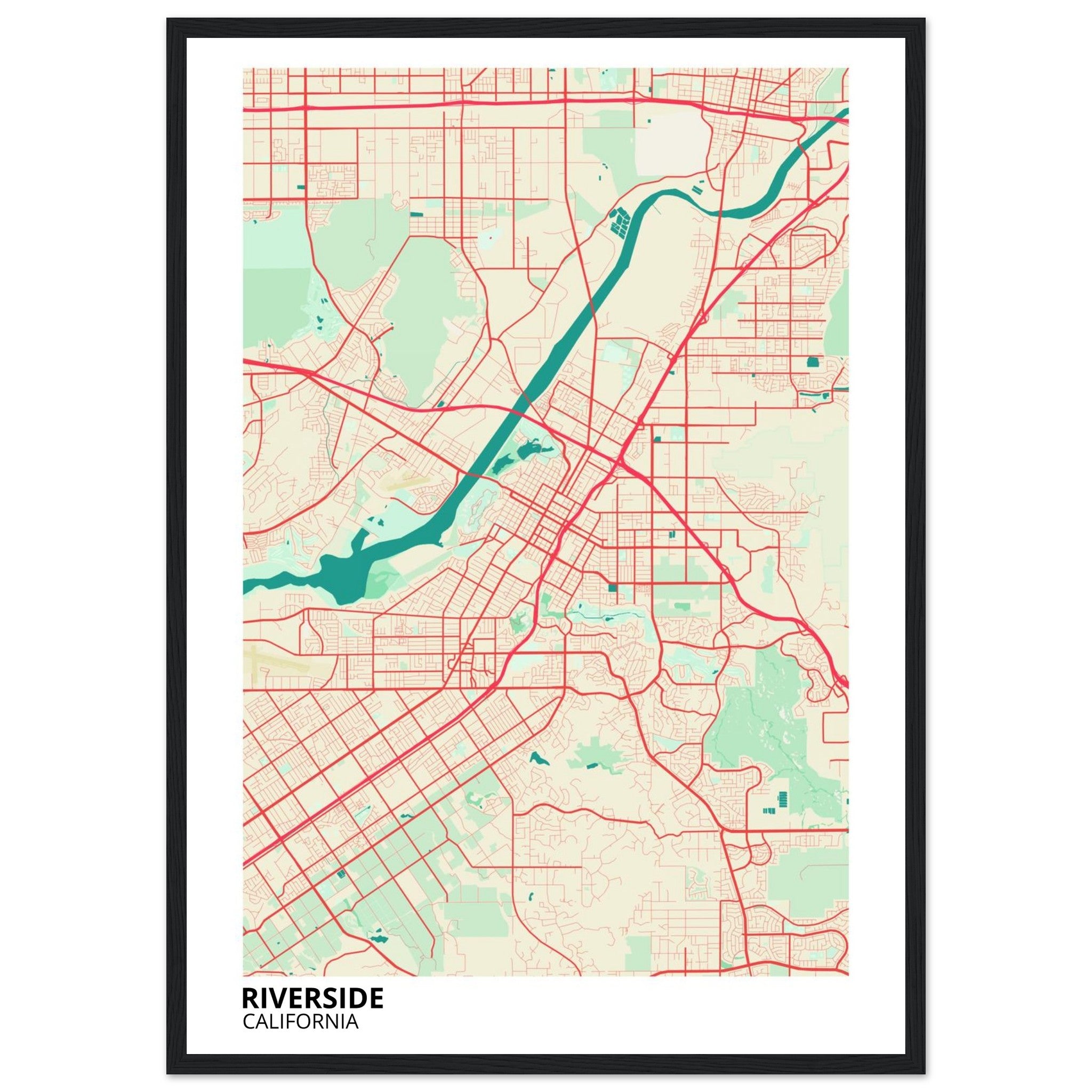 riverside map poster print