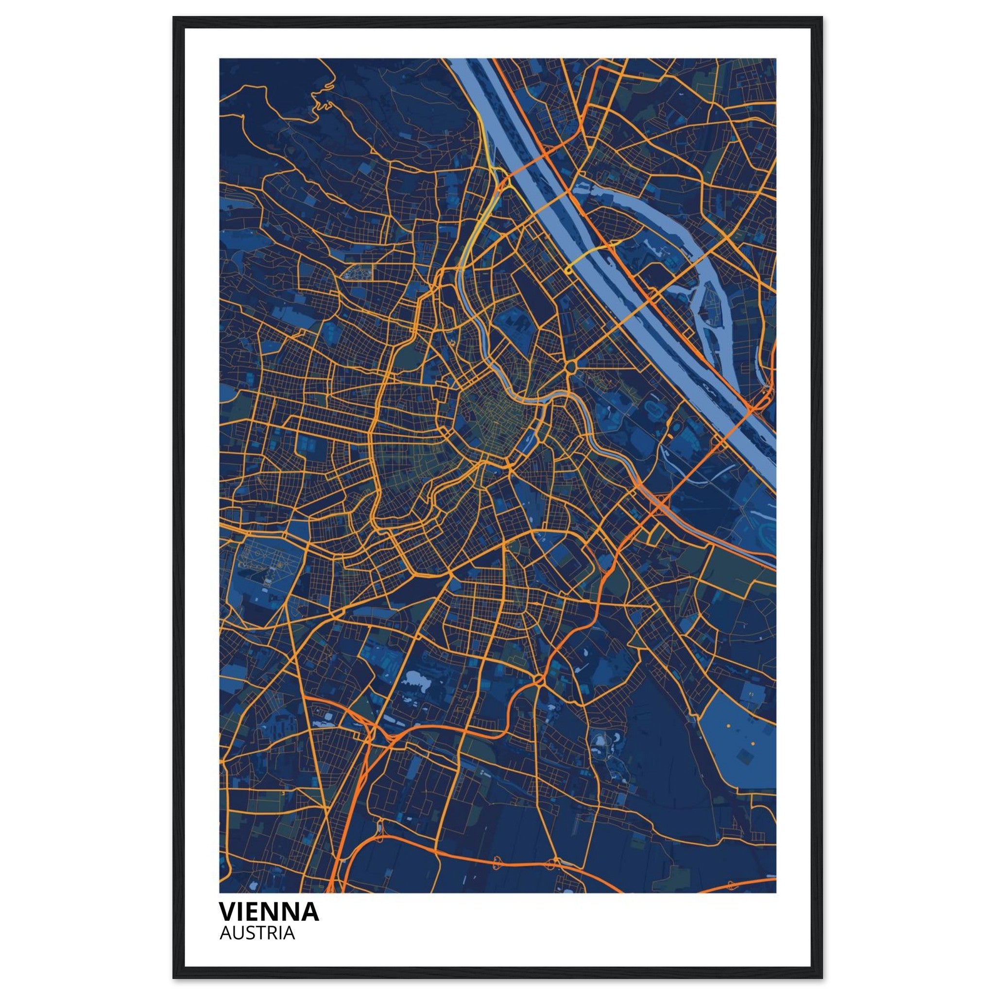 Vienna Austria City Map Poster | Custom Map Art Print - Ink And Atlas