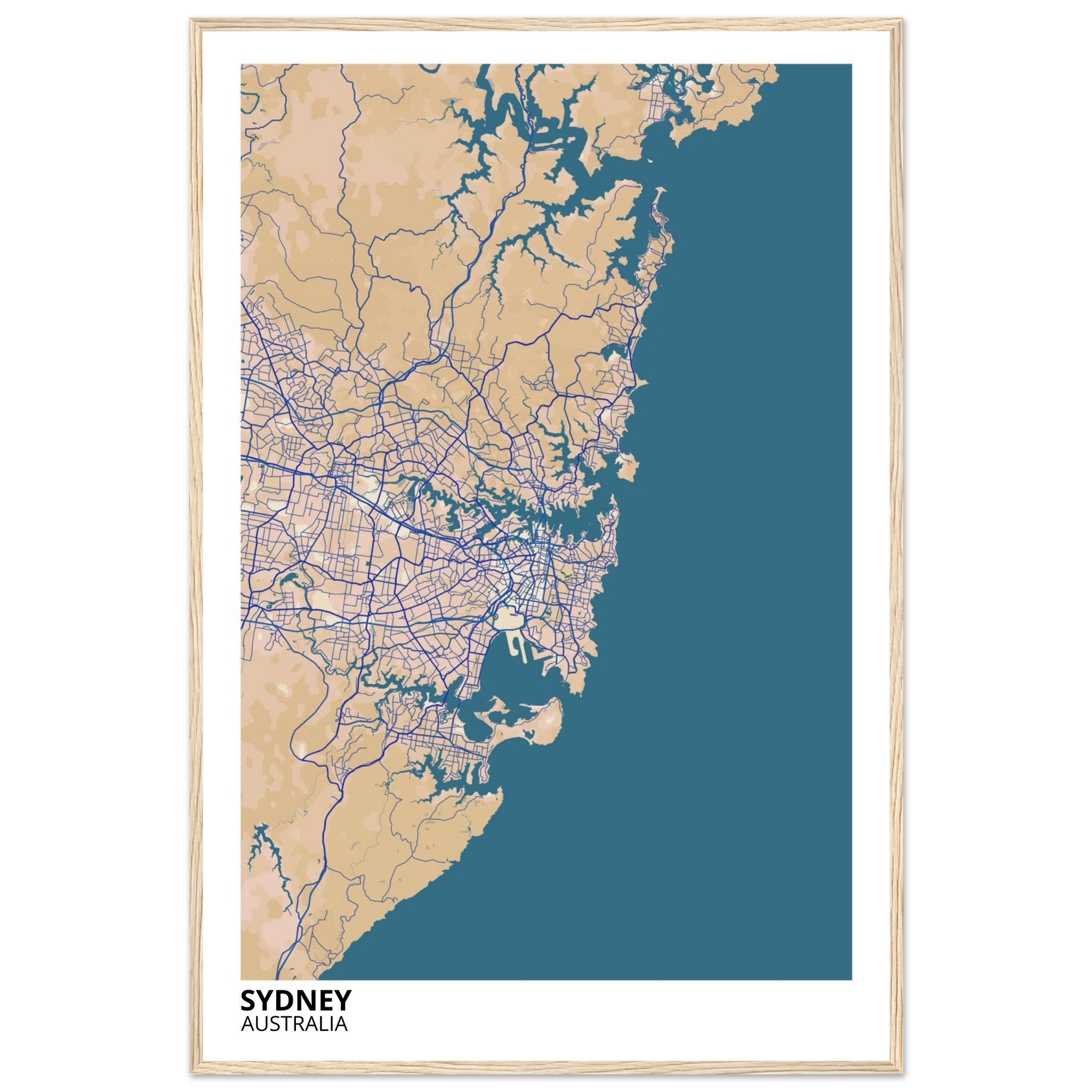Sydney Australia City Map Poster | Custom Map Art Print - Ink And Atlas
