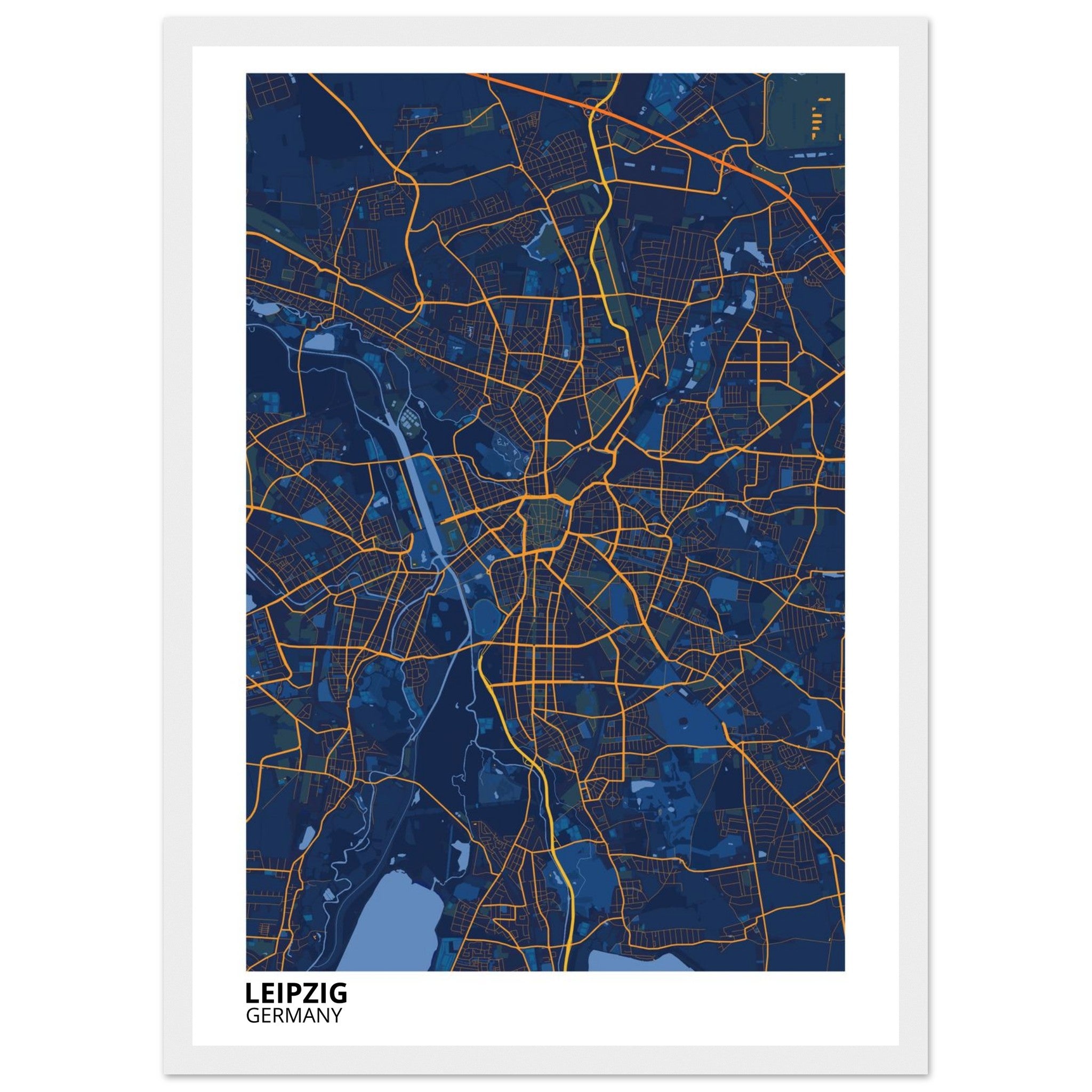 Leipzig Germany City Map Poster | Custom Map Art Print - Ink And Atlas