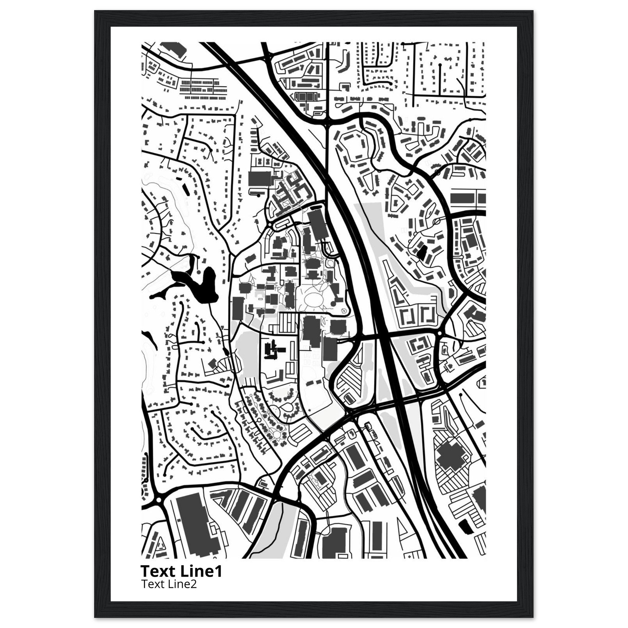 kennesaw state university georgia modern campus map print