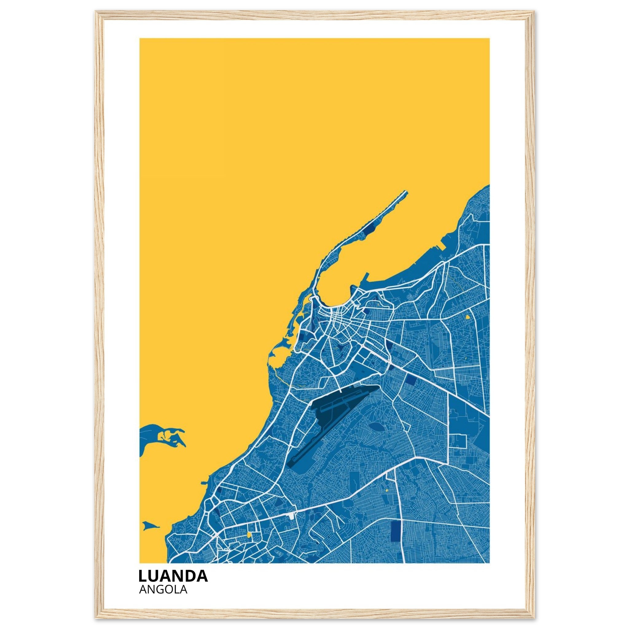 Luanda Angola City Map Poster | Custom Map Art Print - Ink And Atlas