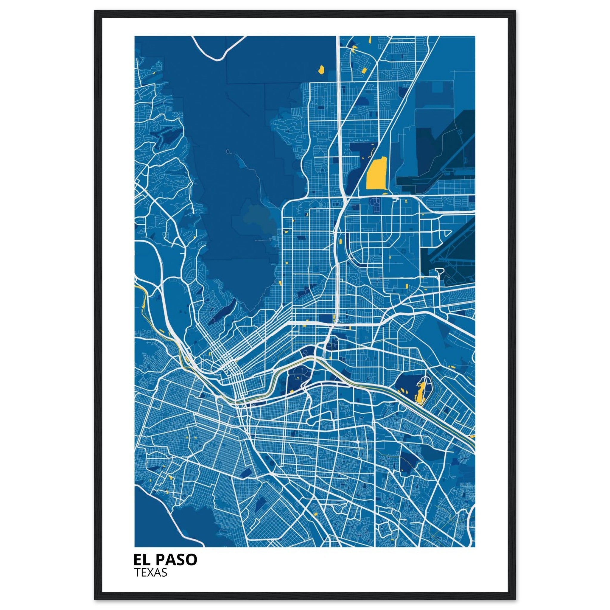 El Paso Texas City Map Poster | Custom Map Art Print - Ink And Atlas