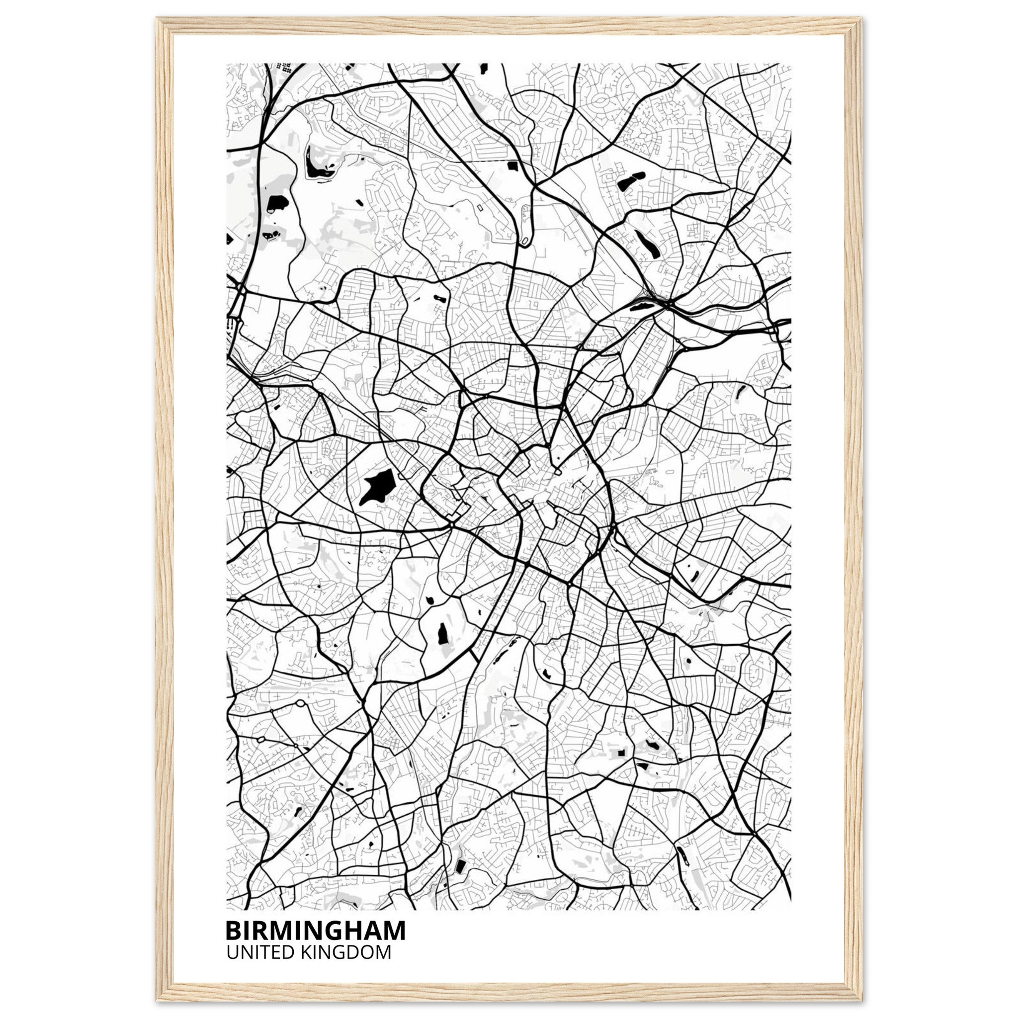 Birmingham United Kingdom City Map Poster | Custom Map Art Print - Ink And Atlas