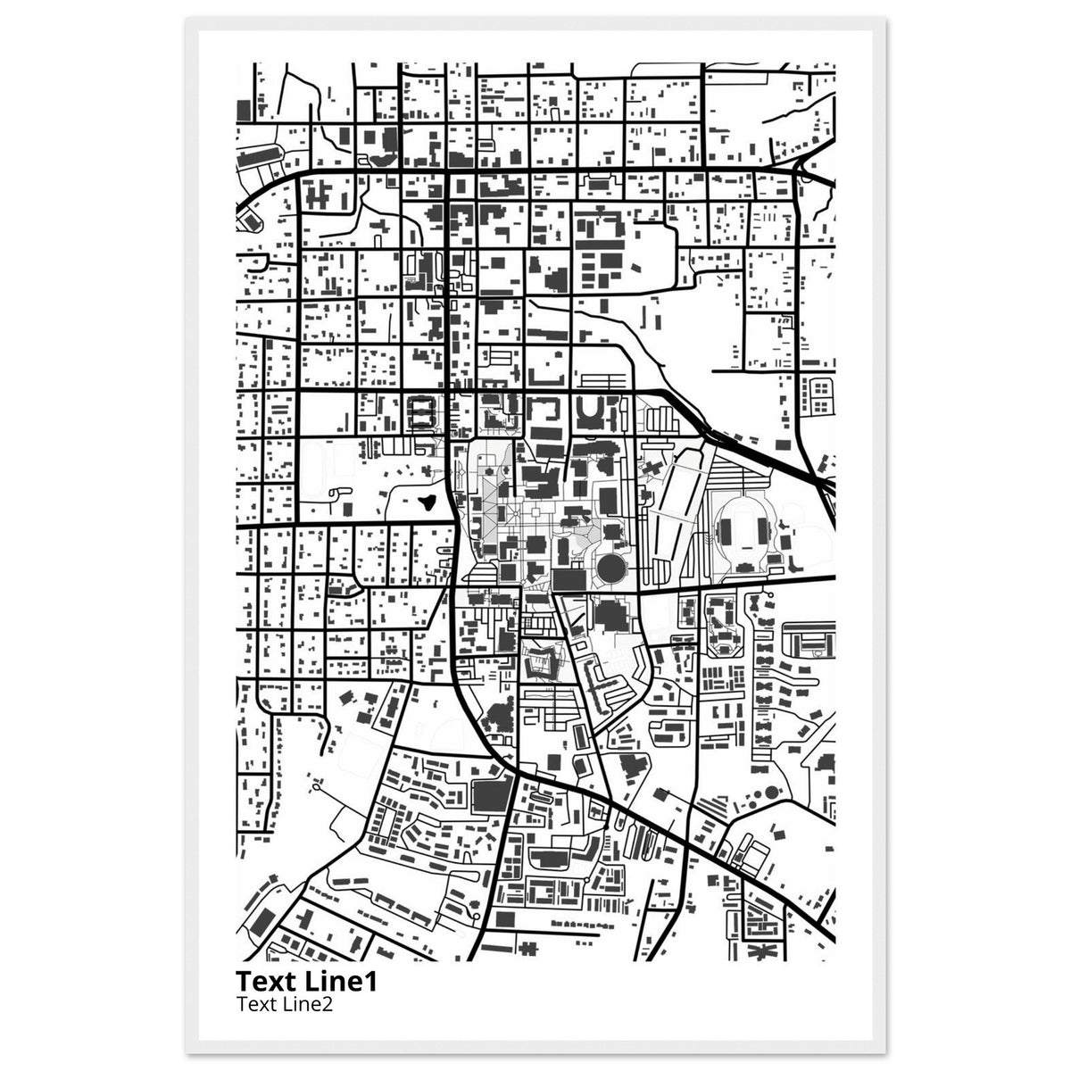 Sam Houston State University Texas Campus Map Poster | Graduation Gift ...