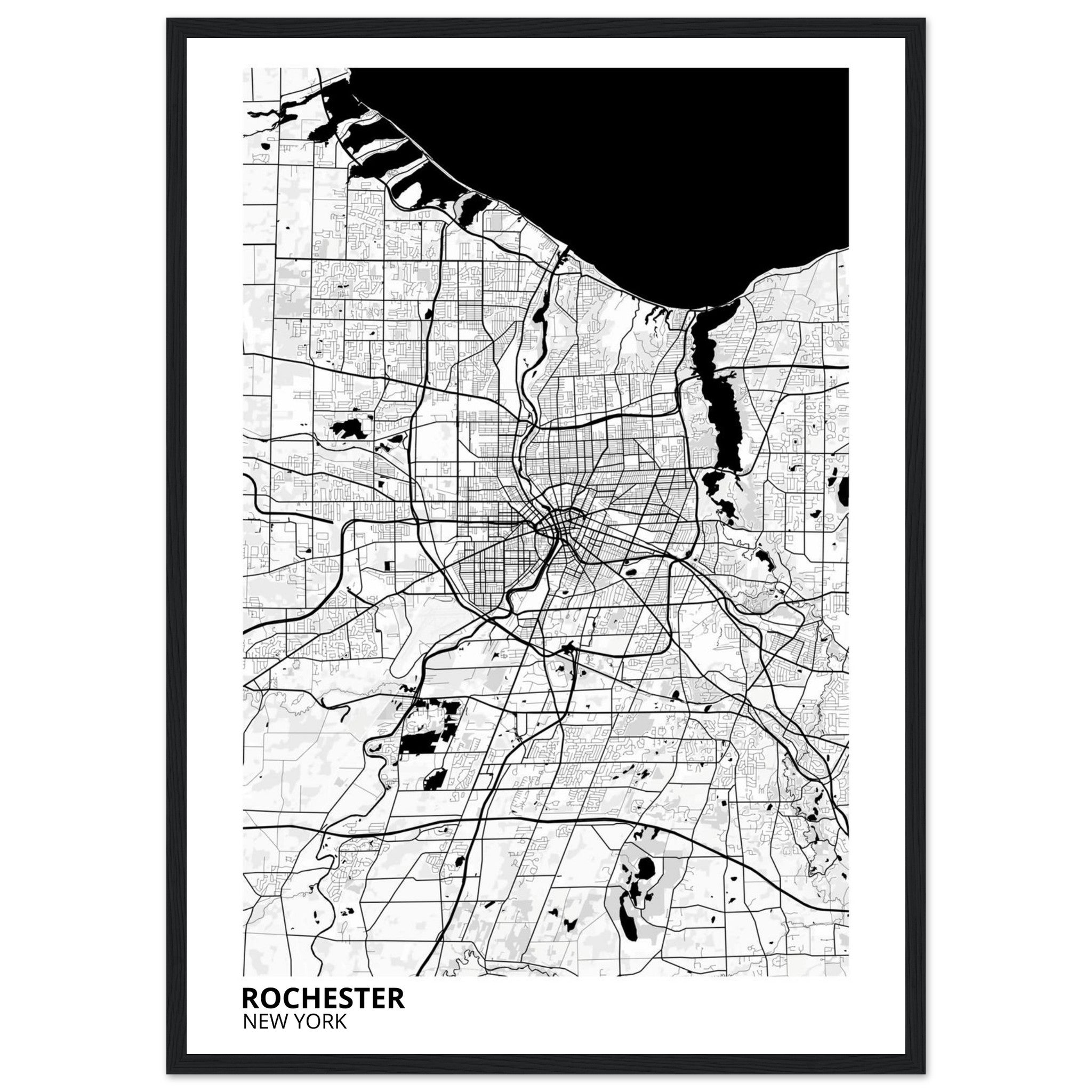 rochester map poster print