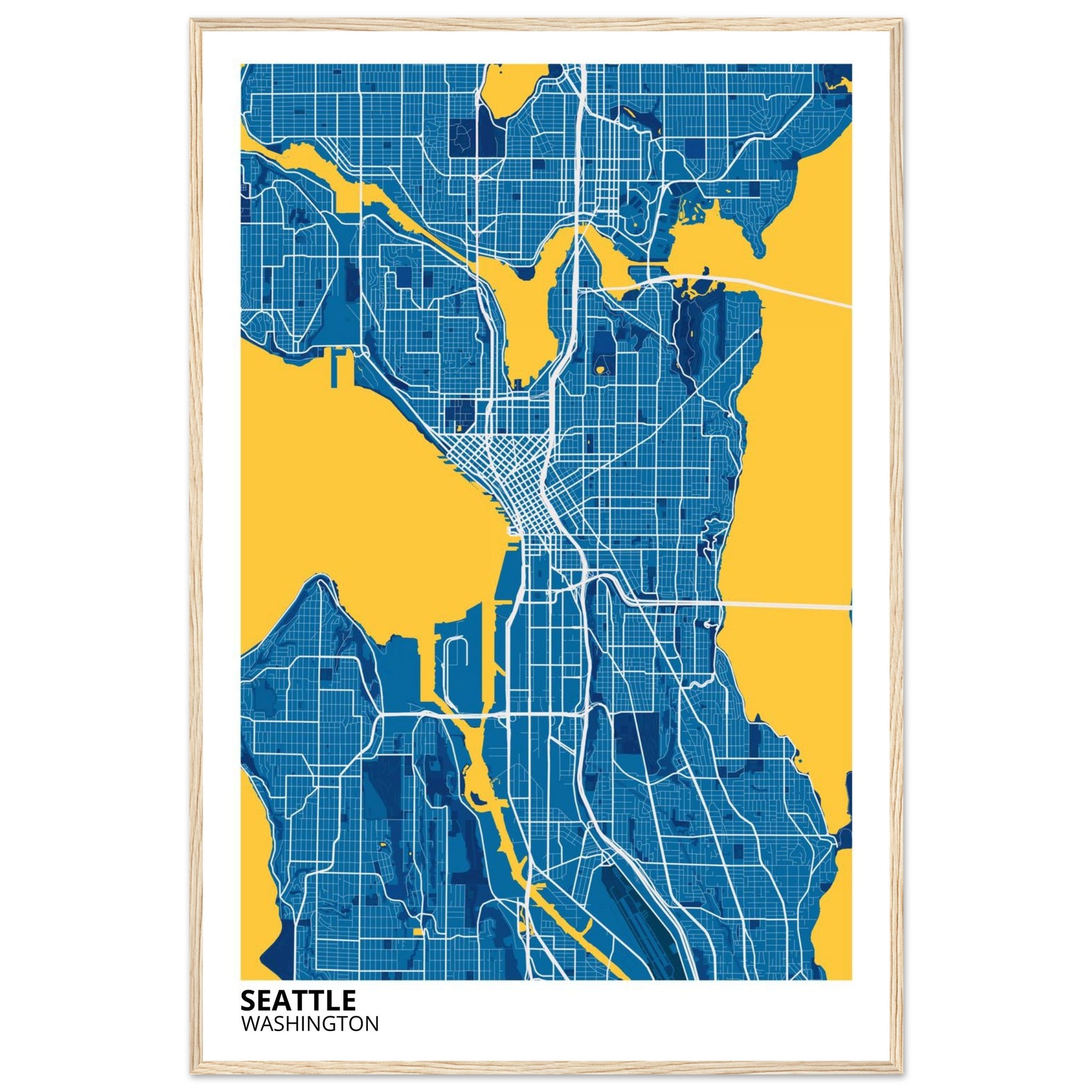 seattle map poster print