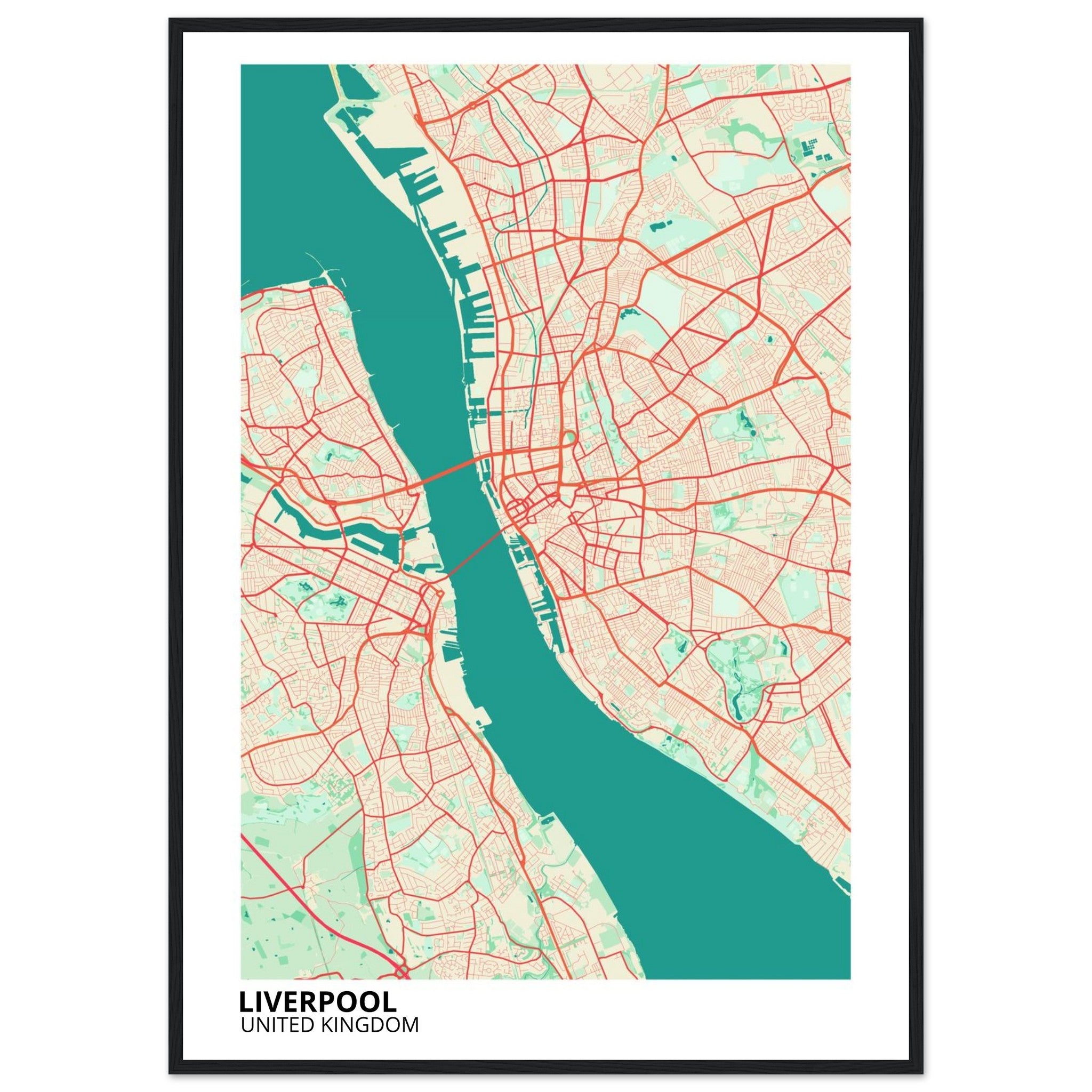 Liverpool United Kingdom City Map Poster | Custom Map Art Print - Ink And Atlas