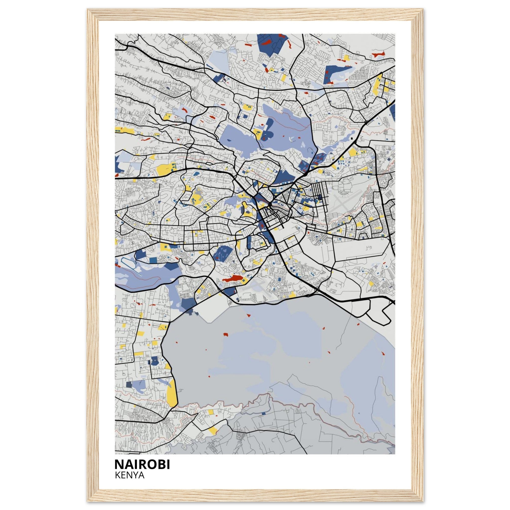 Nairobi Kenya City Map Poster | Custom Map Art Print - Ink And Atlas