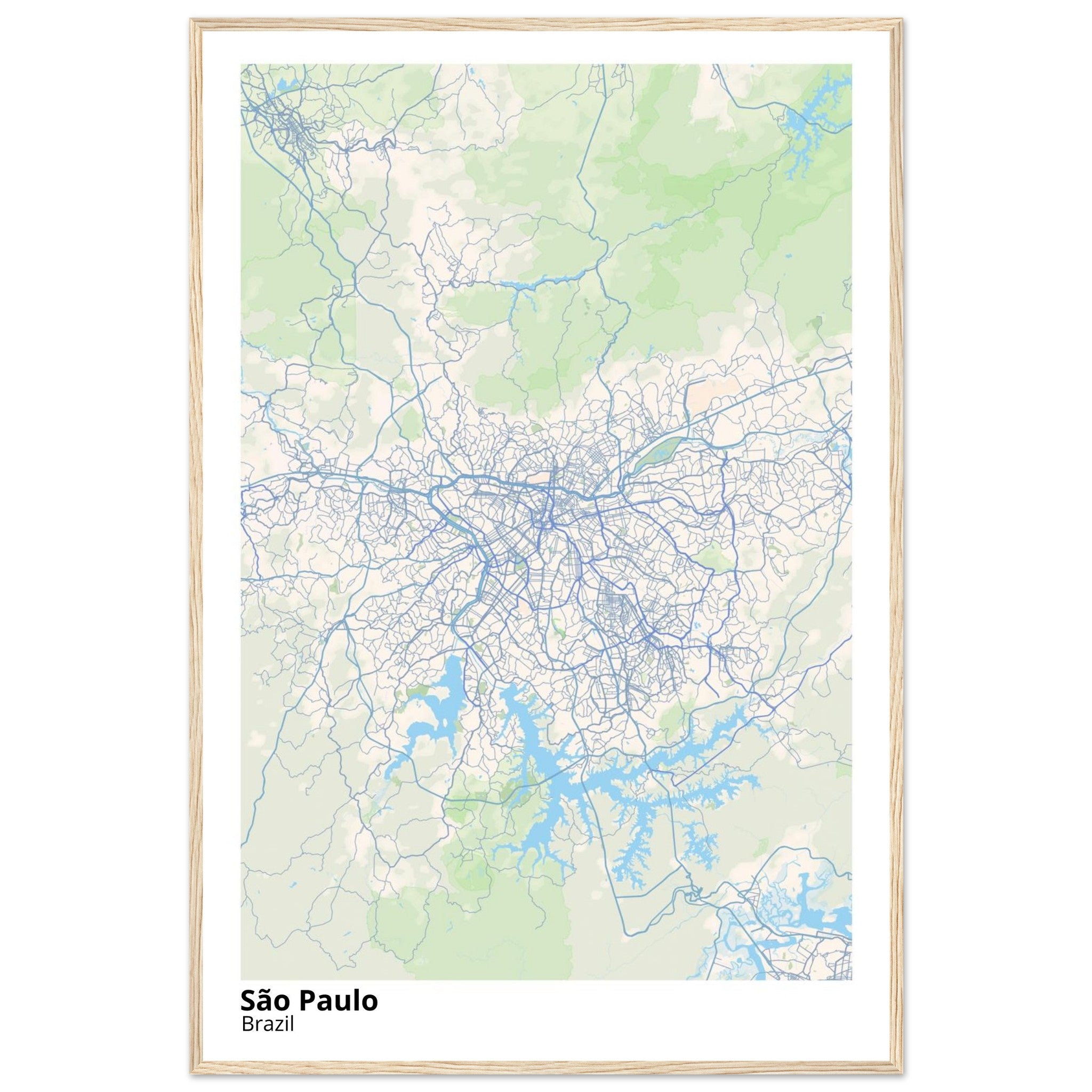 Sao Paulo Brazil City Map Poster | Custom Map Art Print - Ink And Atlas