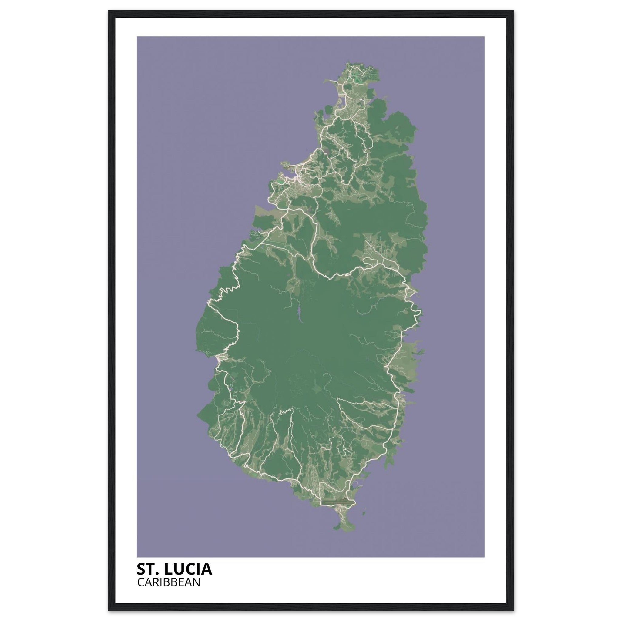 St. Lucia Caribbean City Map Poster | Custom Map Art Print - Ink And Atlas