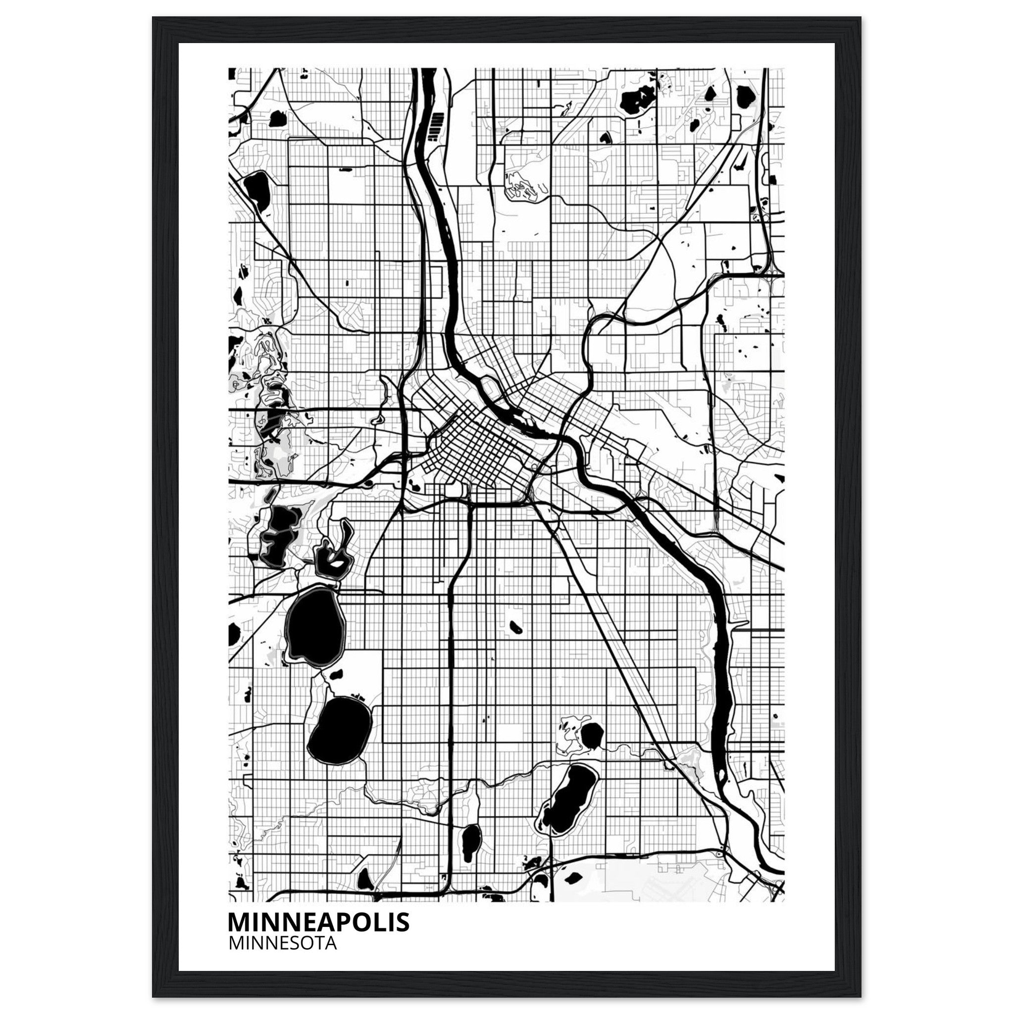 minneapolis map poster print