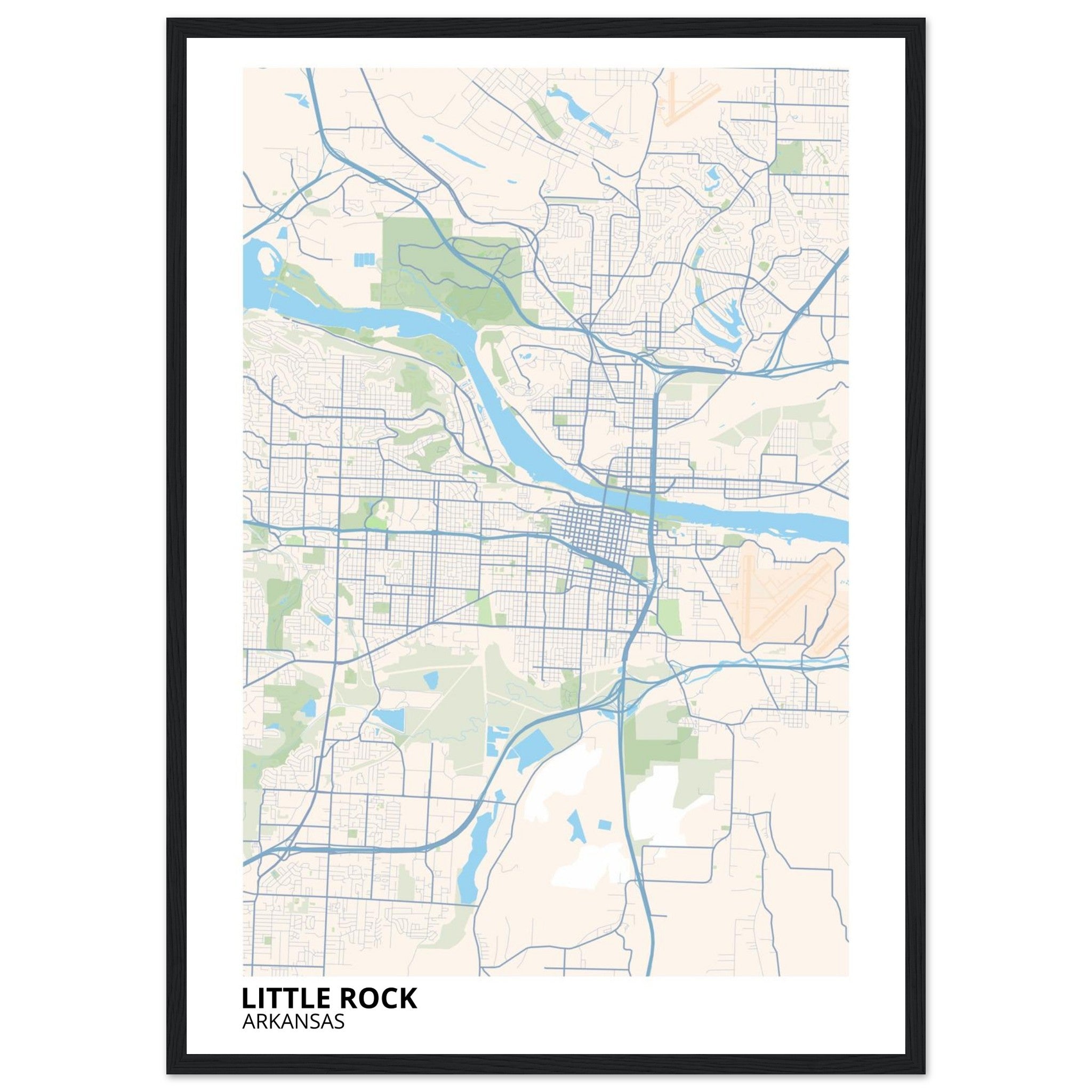 little rock map poster print