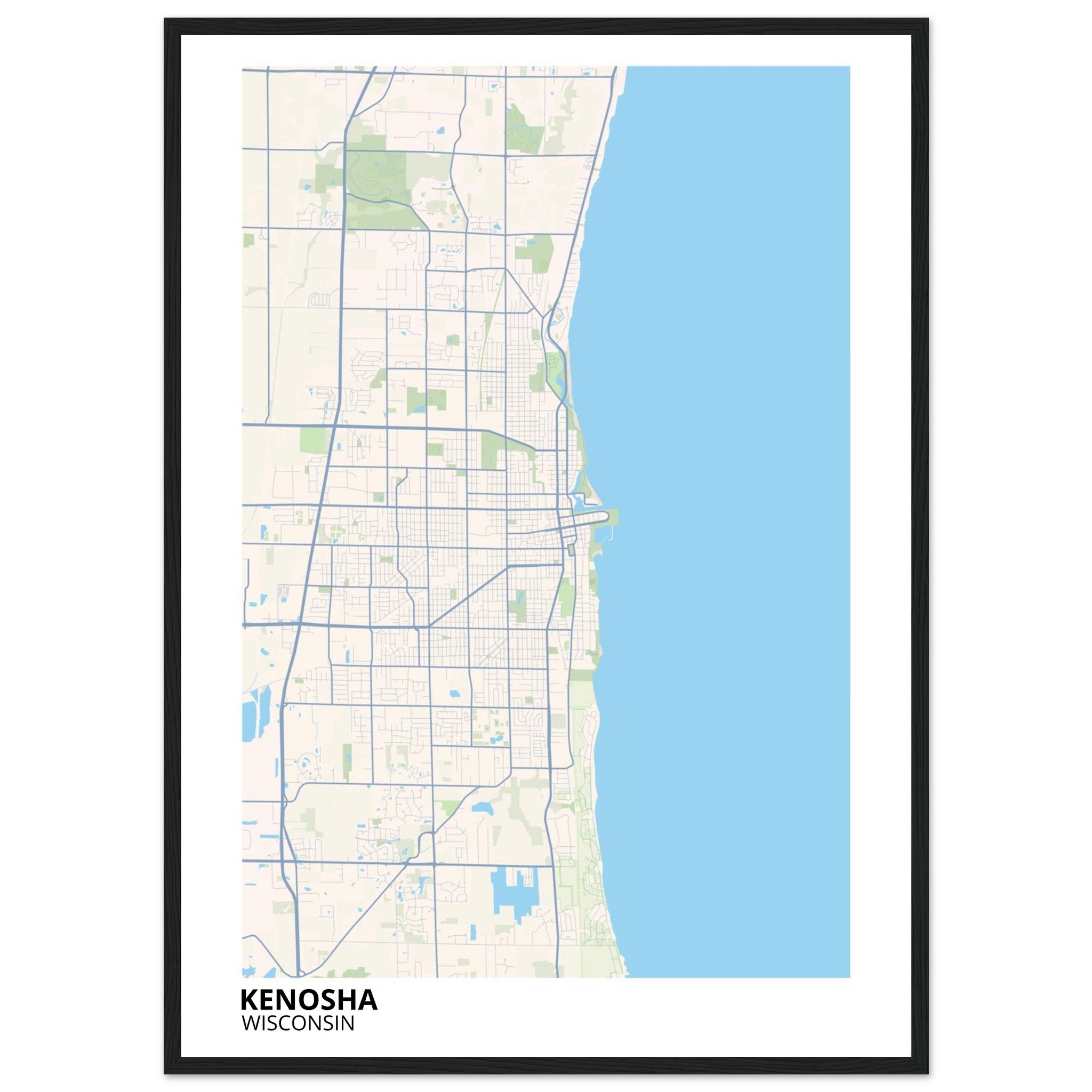 Kenosha Wisconsin City Map Poster | Custom Map Art Print - Ink And Atlas