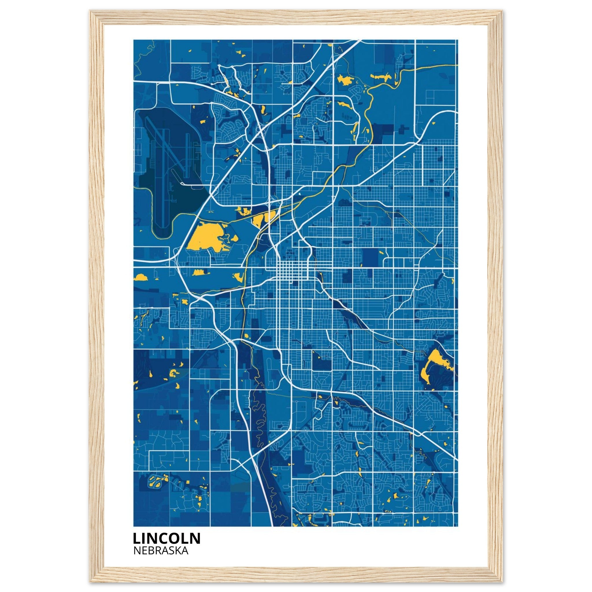 lincoln map poster print