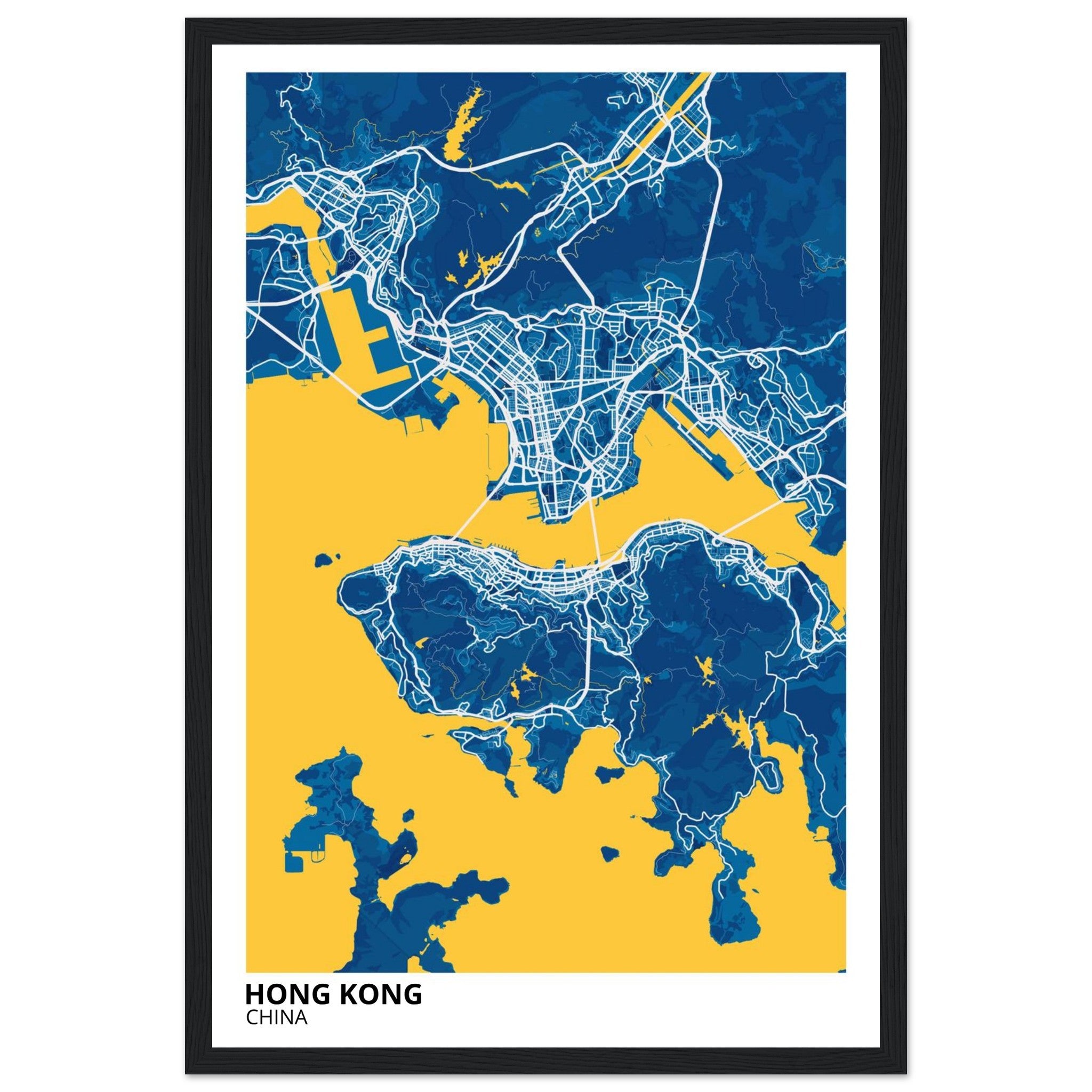 Hong Kong China City Map Poster | Custom Map Art Print - Ink And Atlas