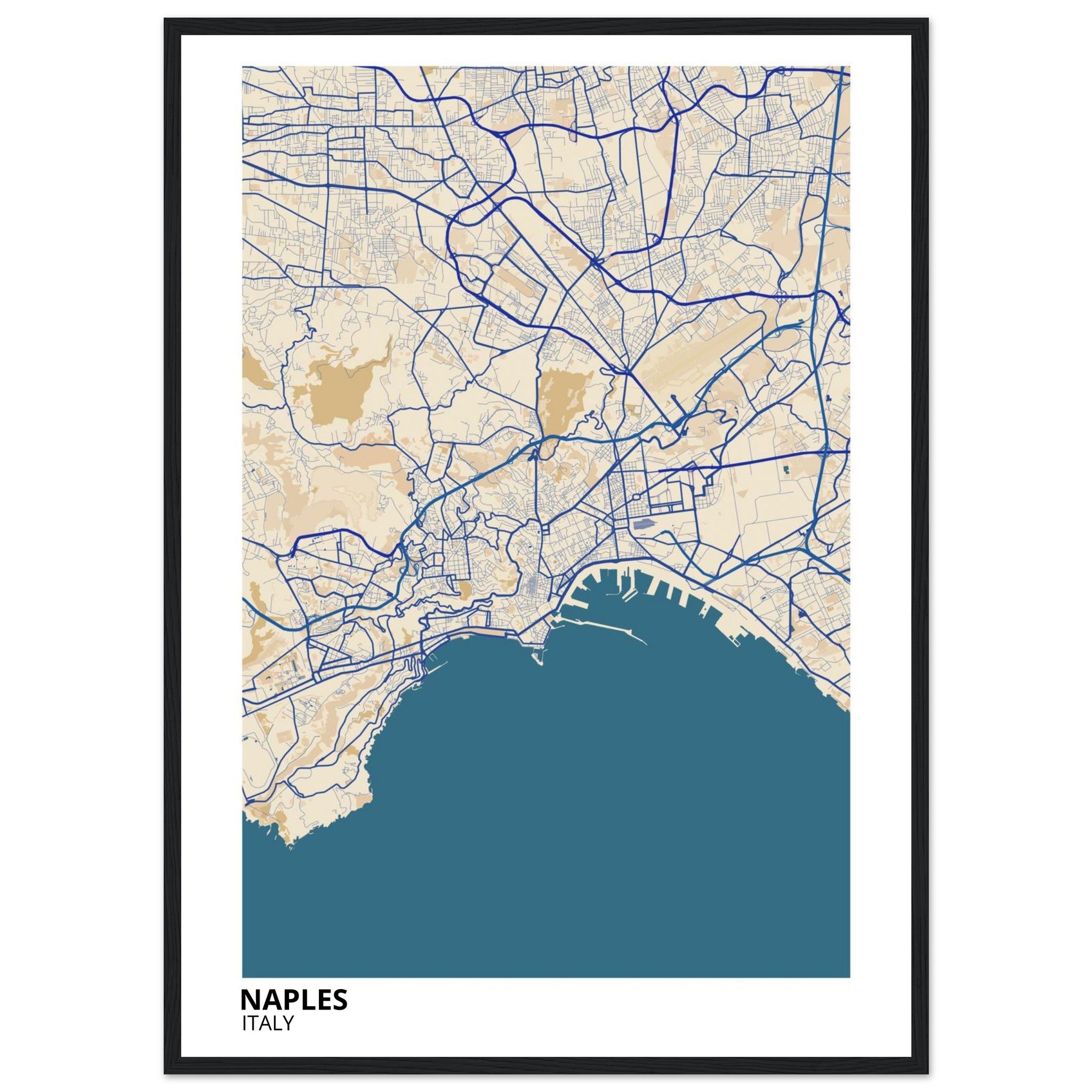 Naples Italy City Map Poster | Custom Map Art Print - Ink And Atlas