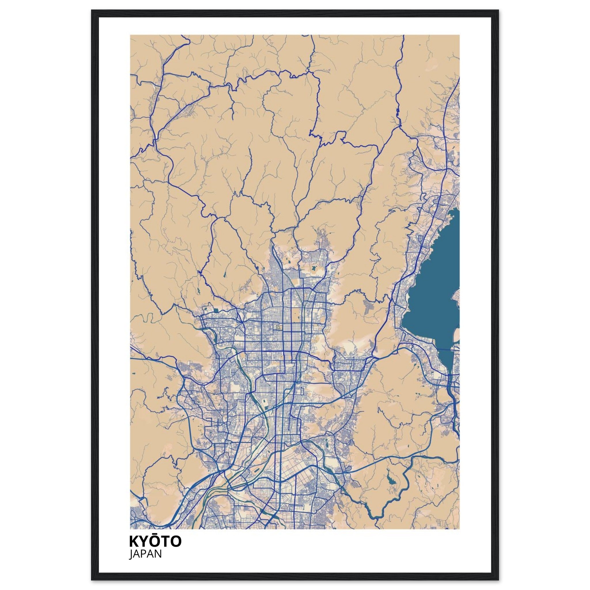 Kyoto Japan City Map Poster | Custom Map Art Print - Ink And Atlas