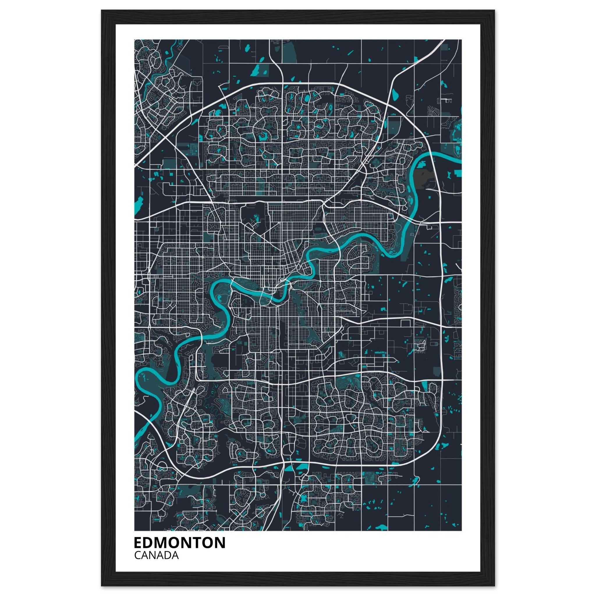 Edmonton Canada City Map Poster | Custom Map Art Print - Ink And Atlas