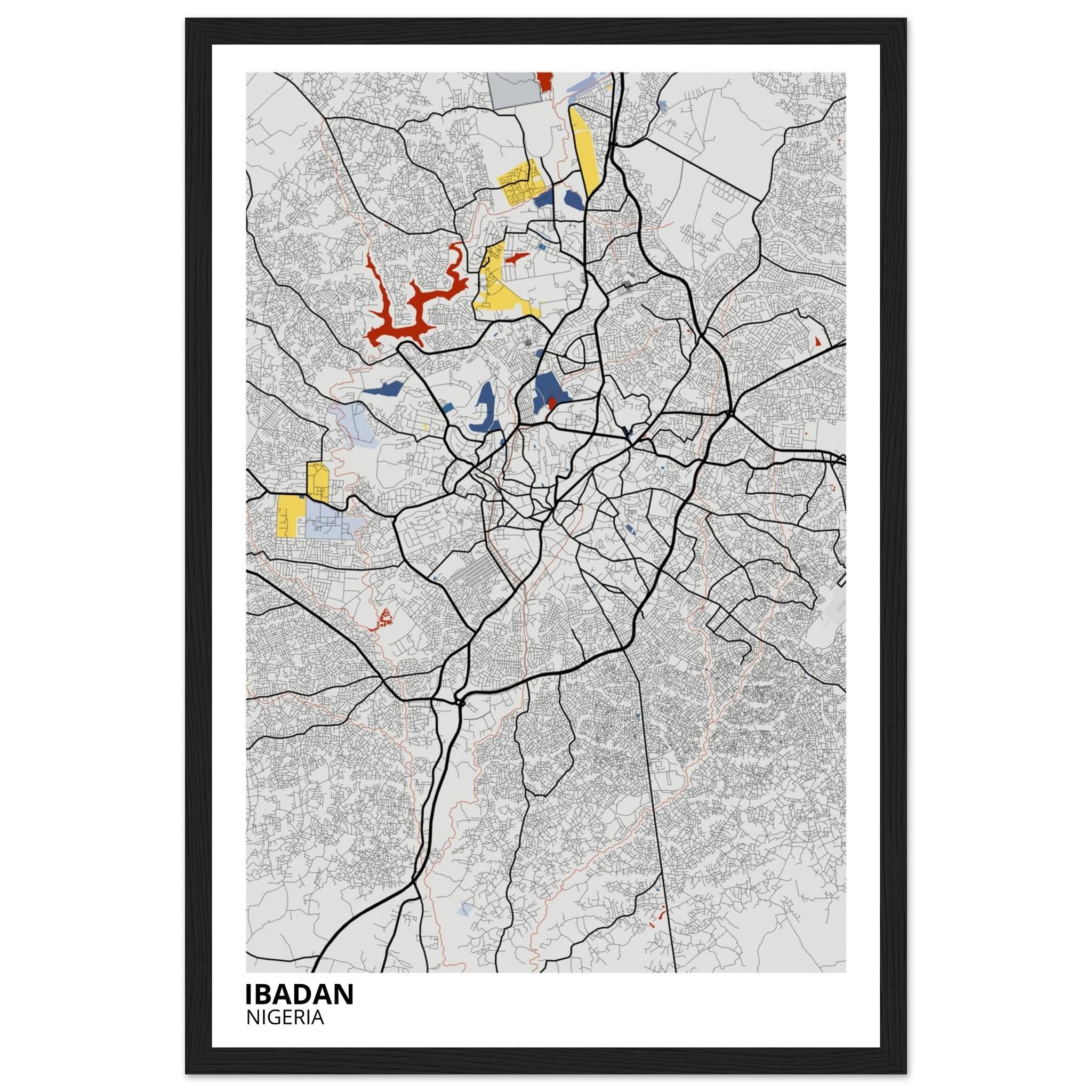 Ibadan Nigeria City Map Poster | Custom Map Art Print - Ink And Atlas