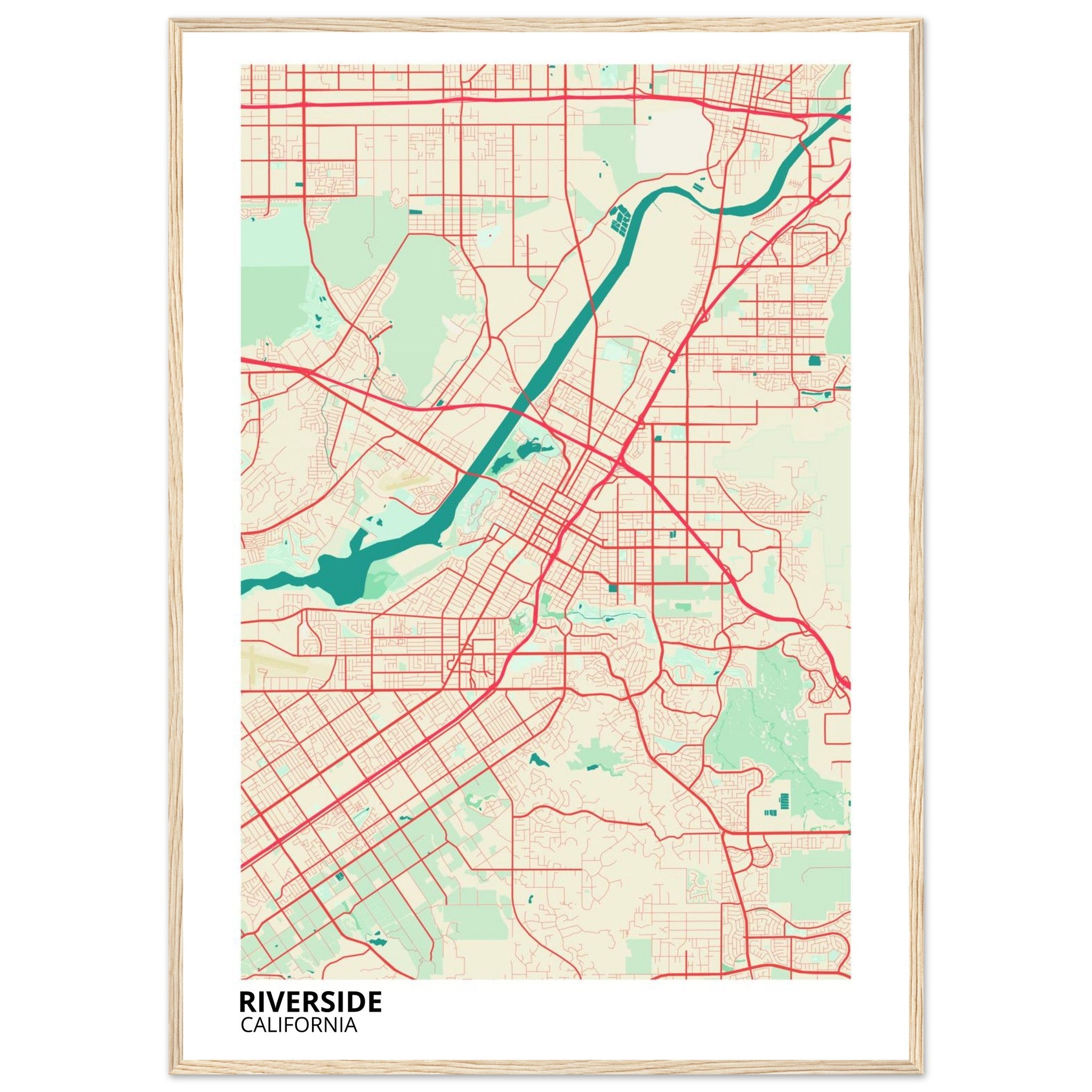 riverside map poster print