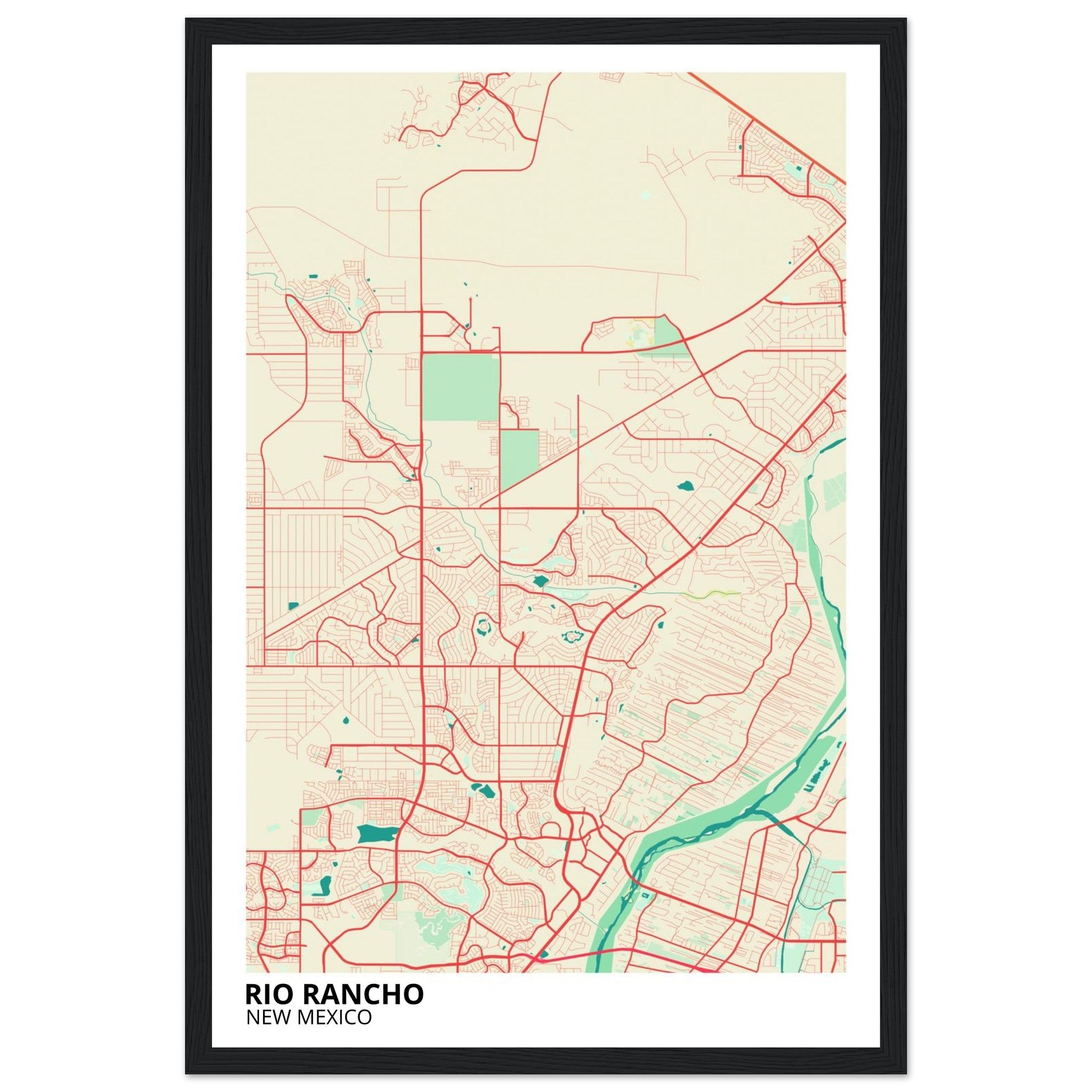 Rio Rancho New Mexico City Map Poster | Custom Map Art Print - Ink And Atlas