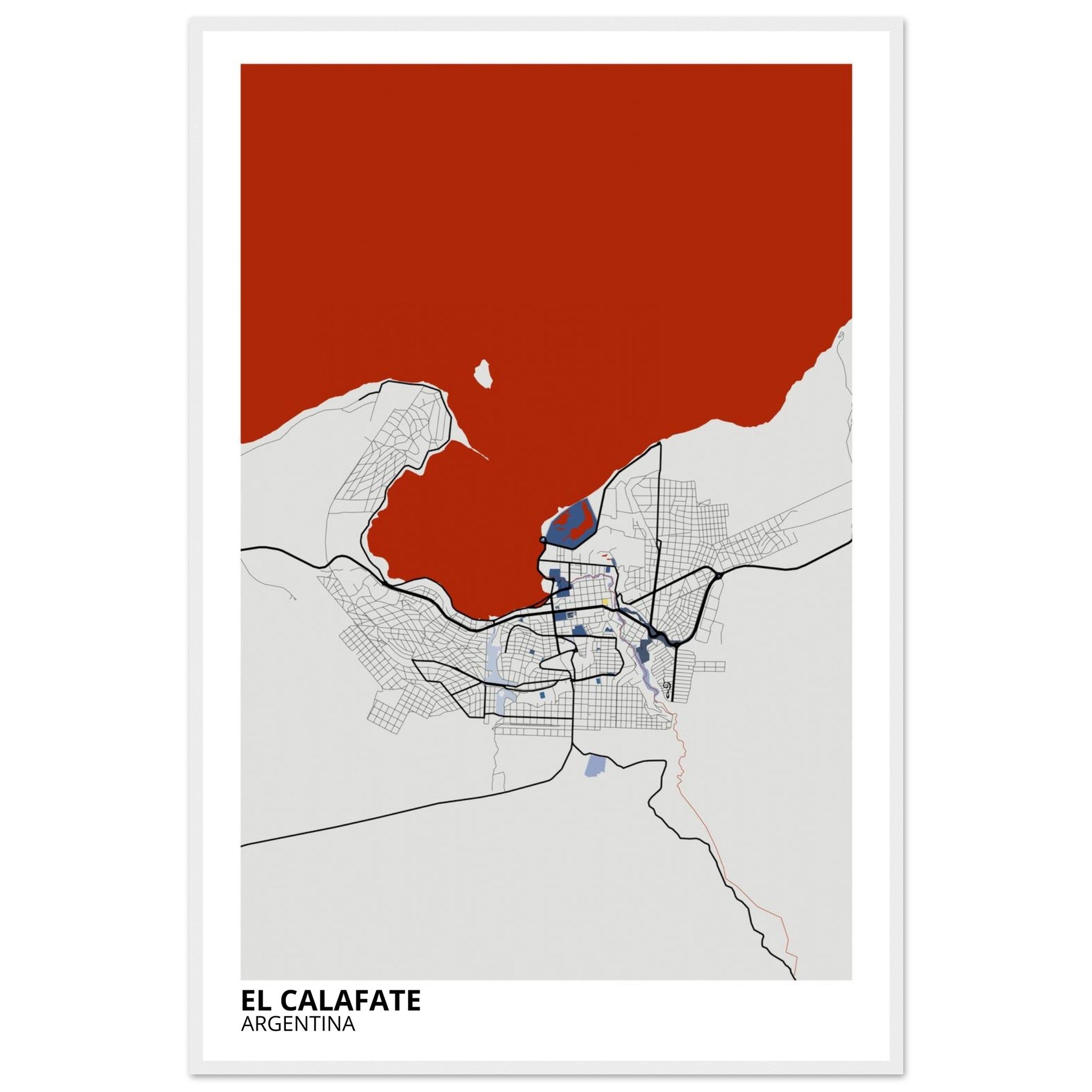 El Calafate Argentina City Map Poster | Custom Map Art Print - Ink And Atlas
