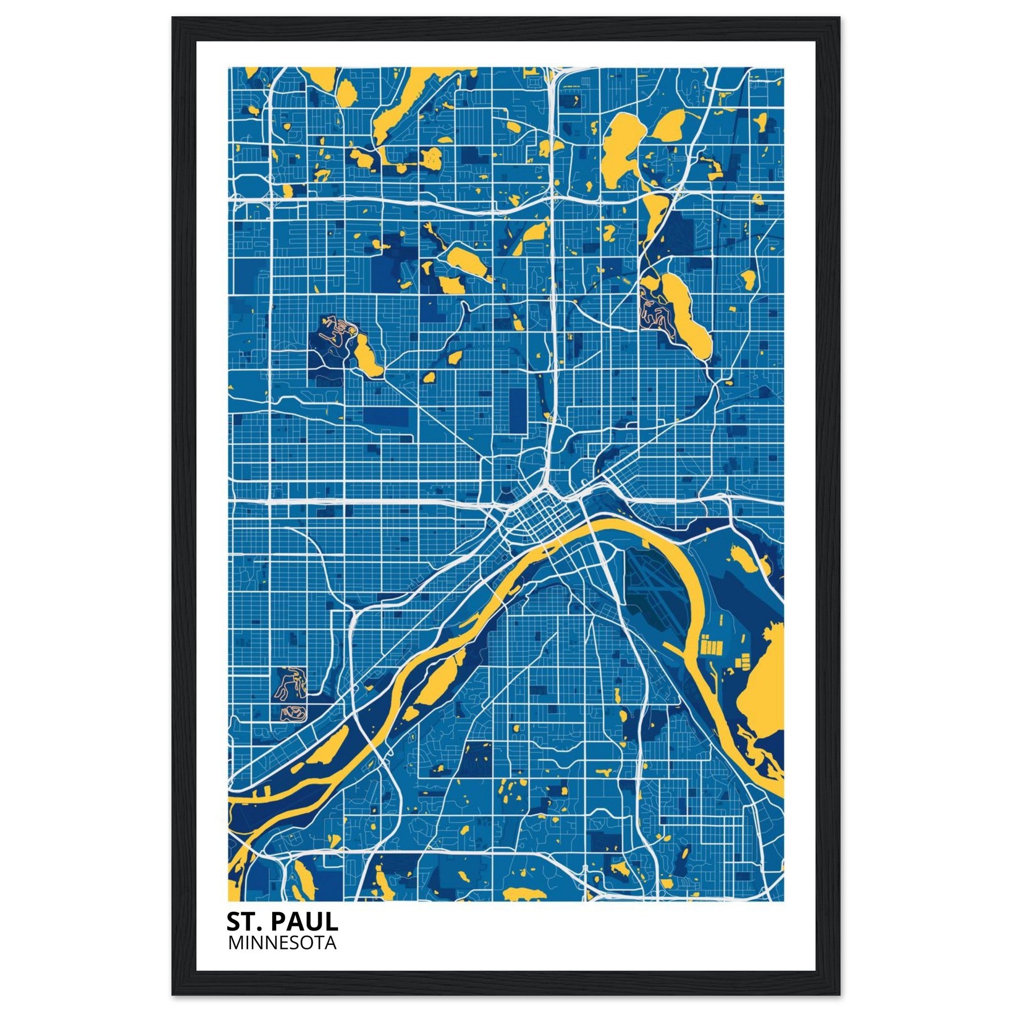 st paul map poster print