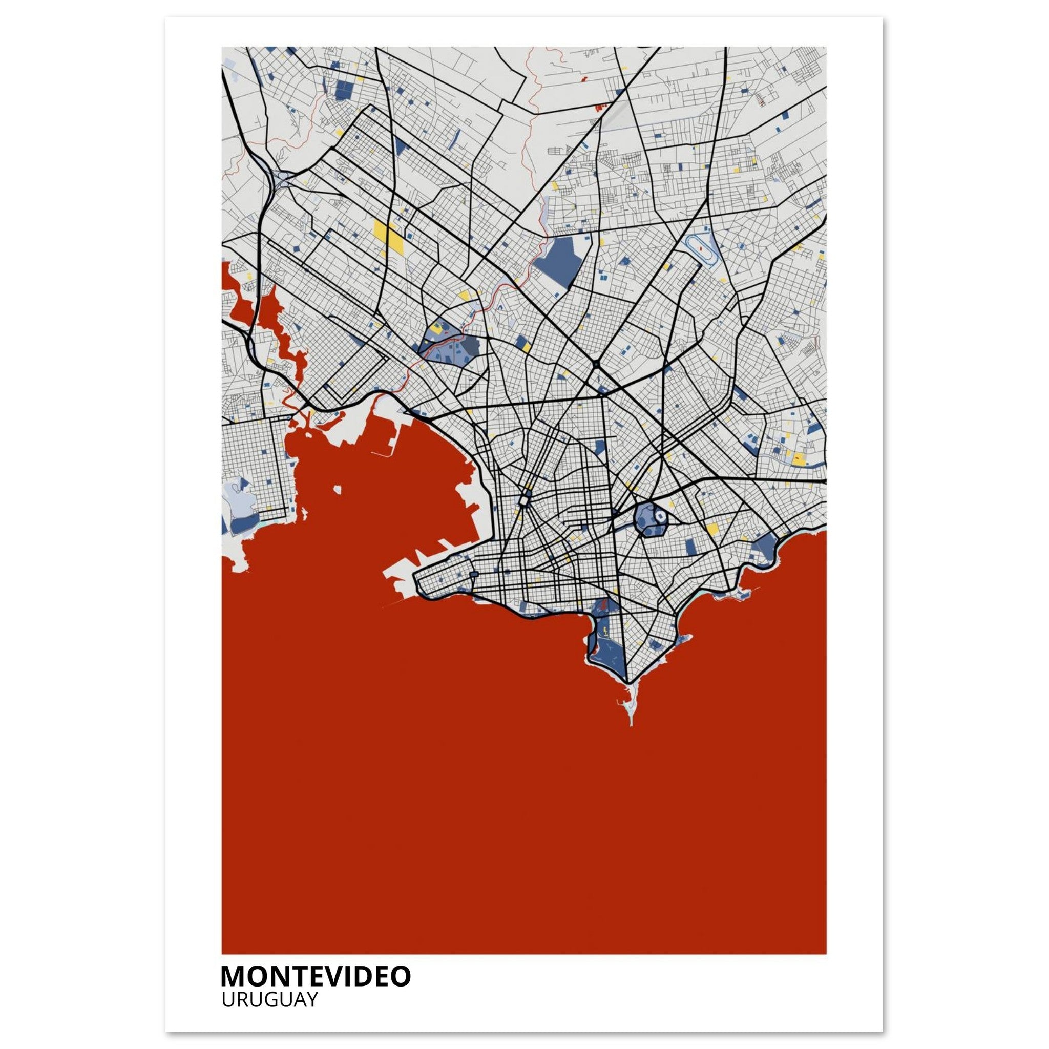 Montevideo Uruguay City Map Poster | Custom Map Art Print - Ink And Atlas