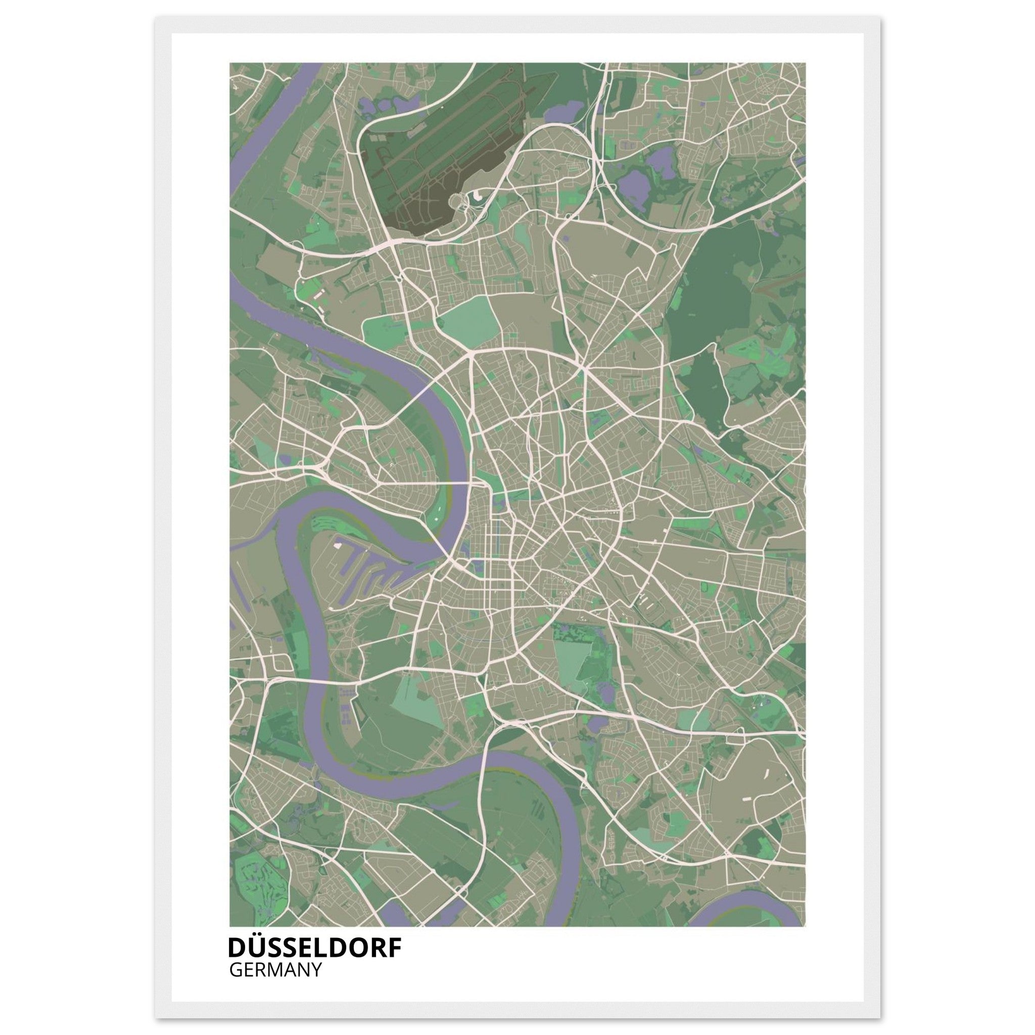 Düsseldorf Germany City Map Poster | Custom Map Art Print - Ink And Atlas