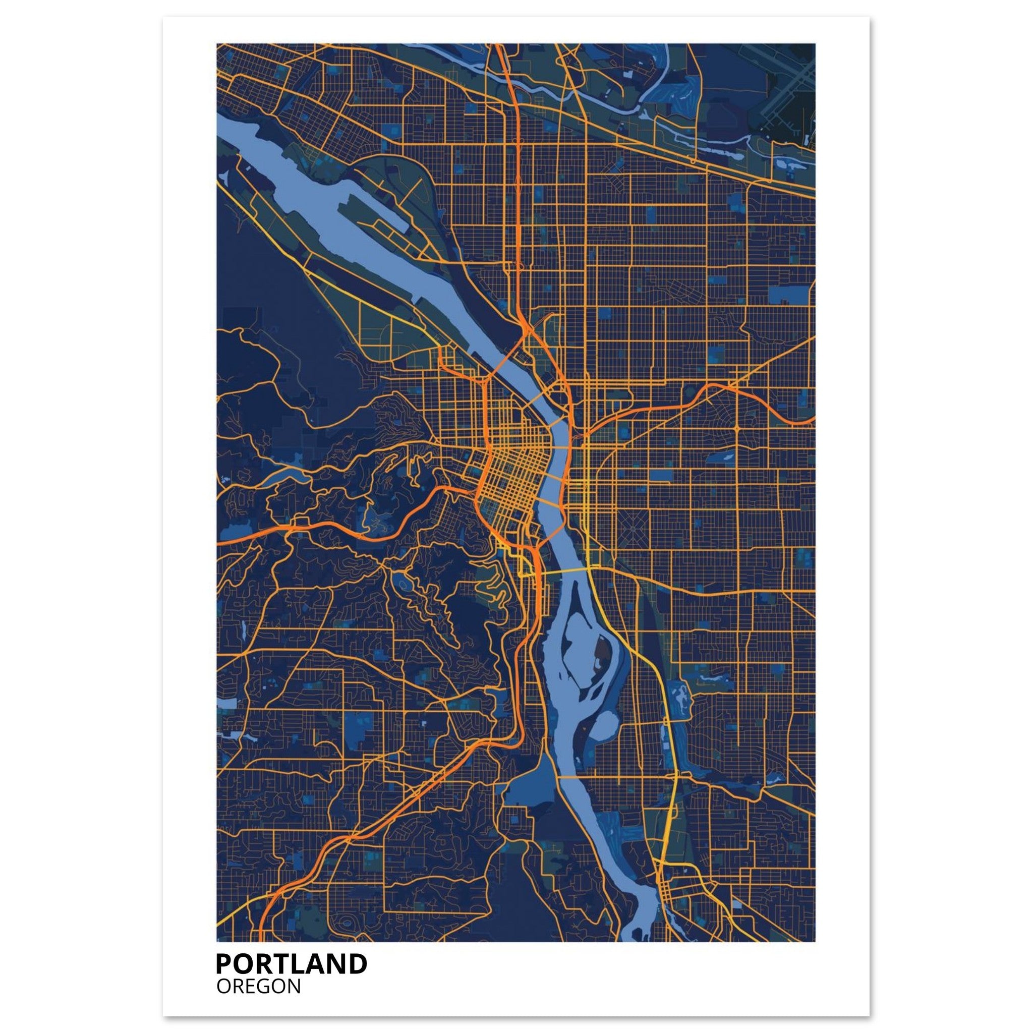 portland map poster print