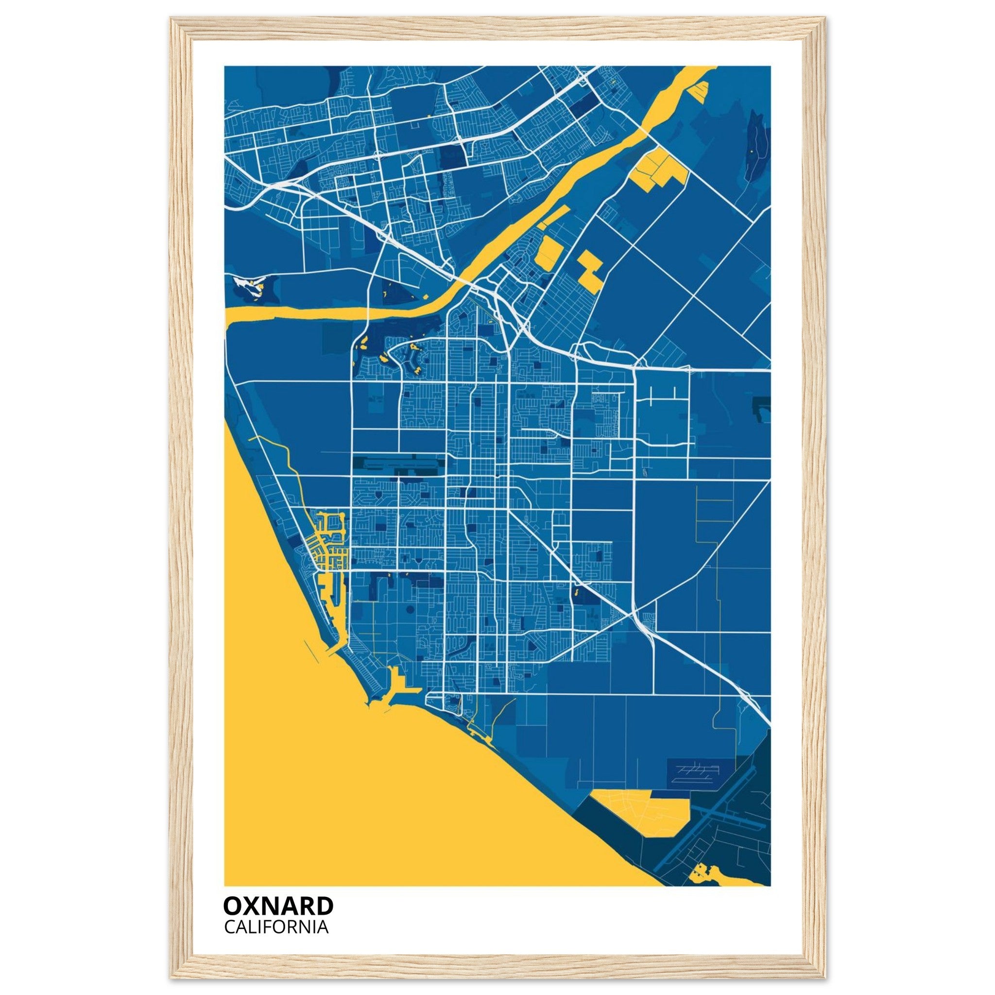 Oxnard California City Map Poster | Custom Map Art Print - Ink And Atlas