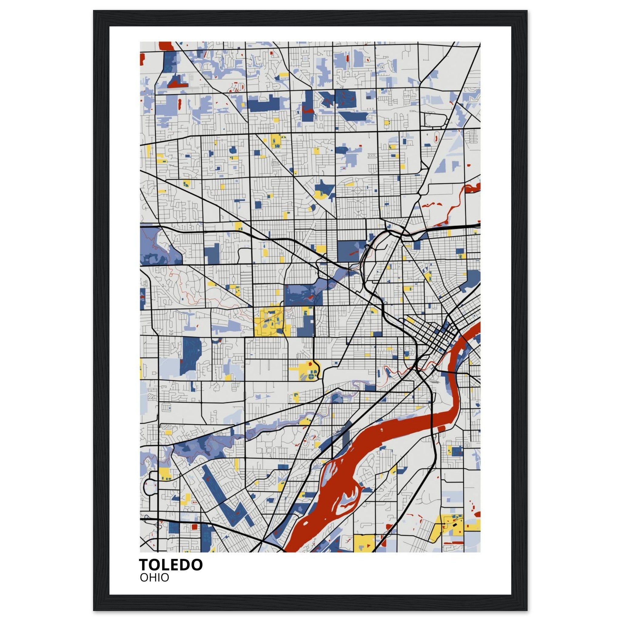 toledo map poster print