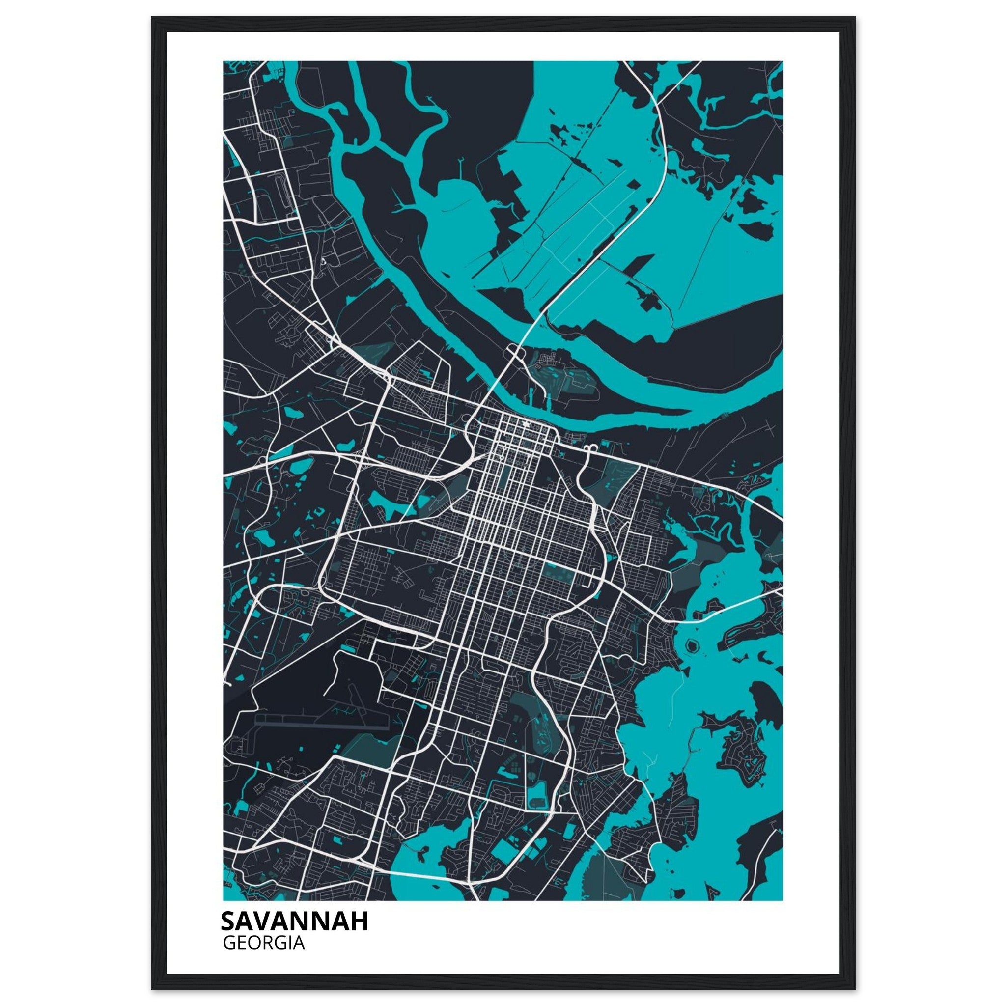 Savannah Georgia City Map Poster | Custom Map Art Print - Ink And Atlas