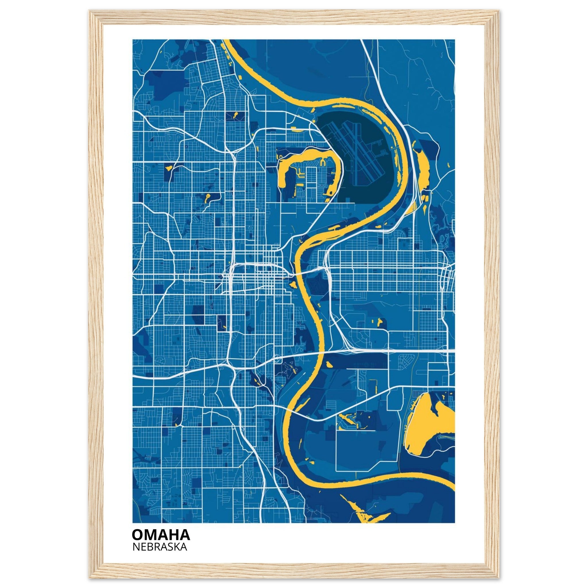 omaha map poster print
