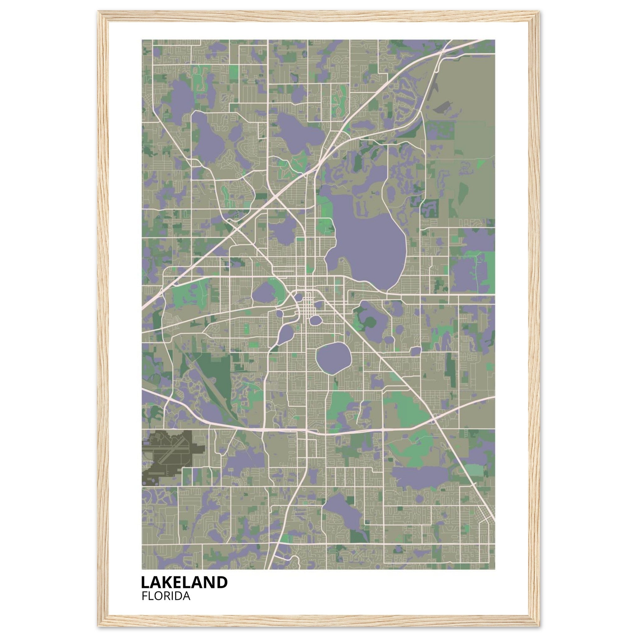 Lakeland Florida City Map Poster | Custom Map Art Print - Ink And Atlas
